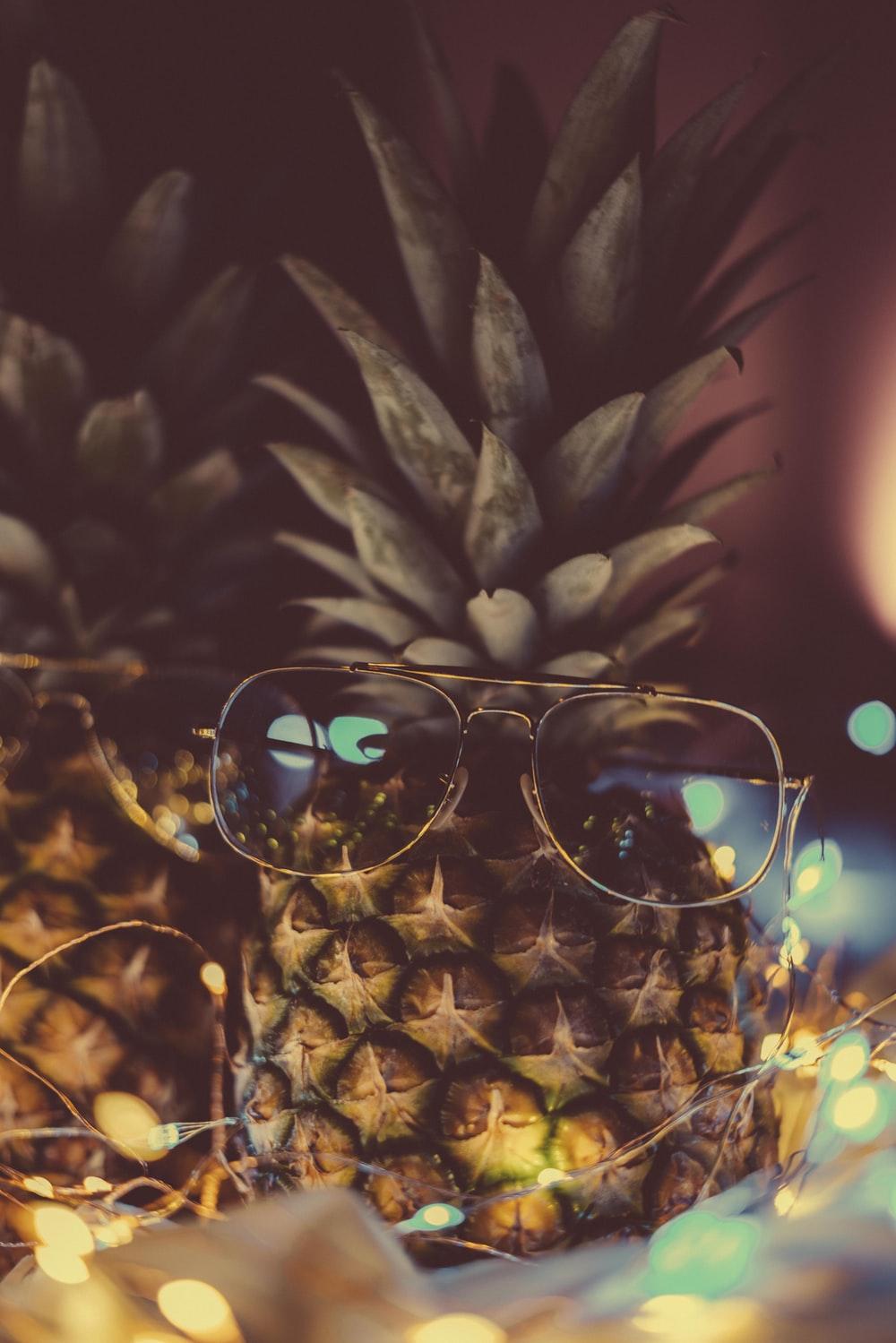 eyeglasses with frames on pineapple photo