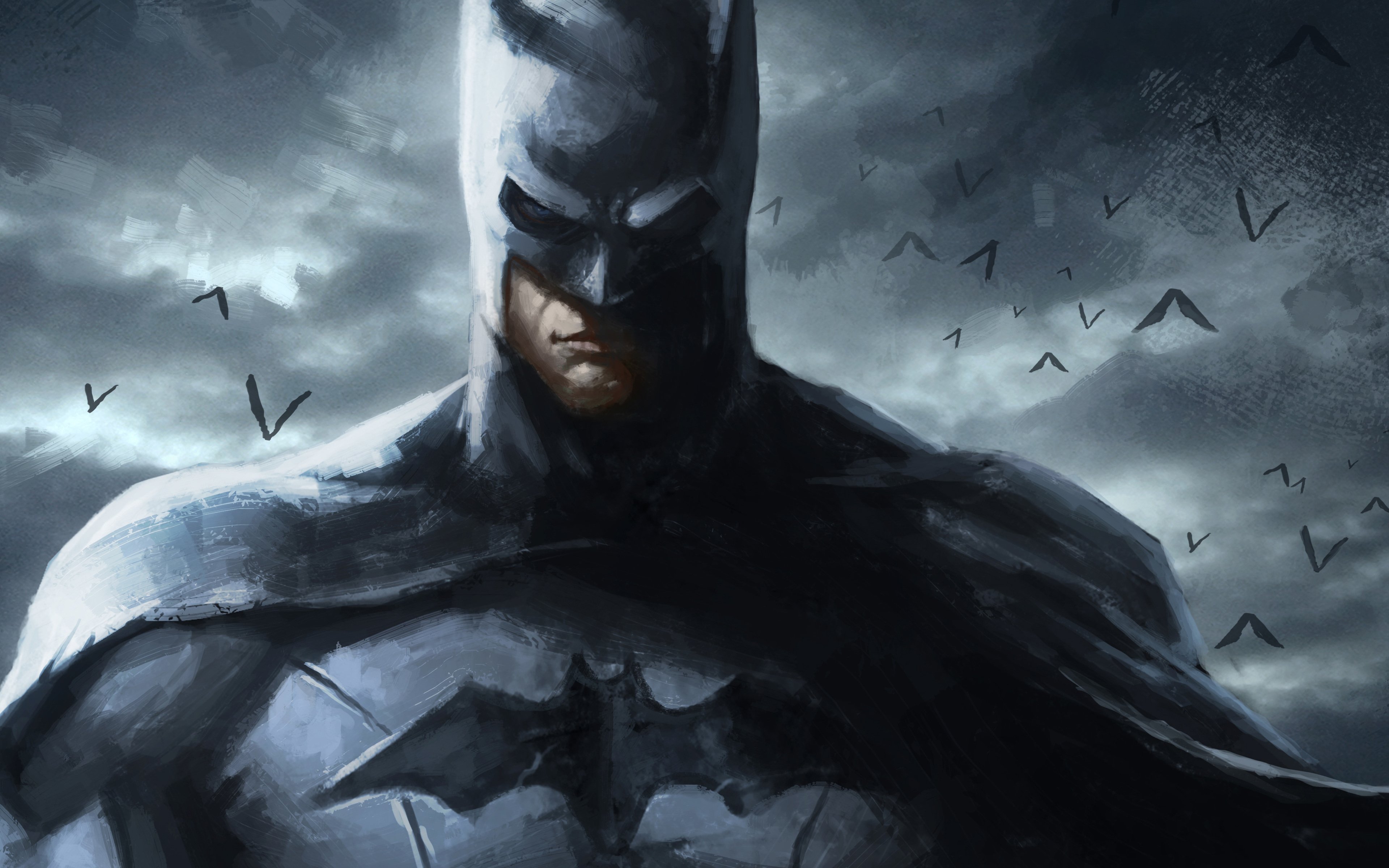 Download wallpaper 4k, Batman, artwork, superheroes, Bat