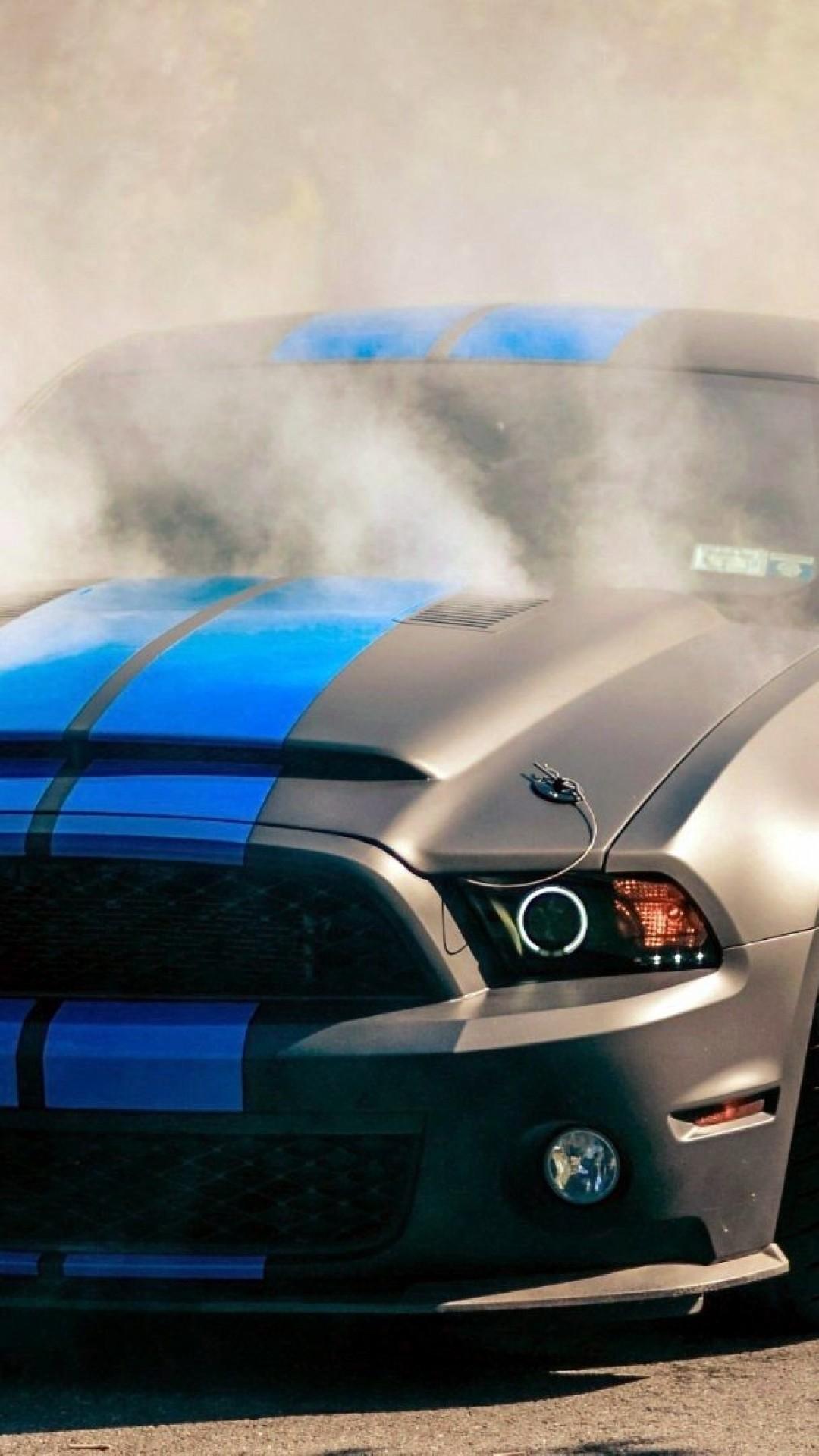Download 1080x1920 Ford Mustang Shelby Gt500, Burnout, Front