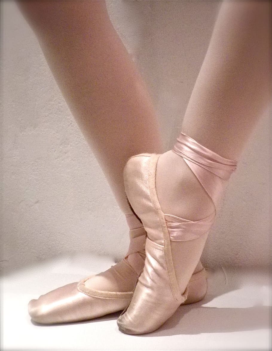 HD wallpaper: woman wearing pink ballet shoes, dance