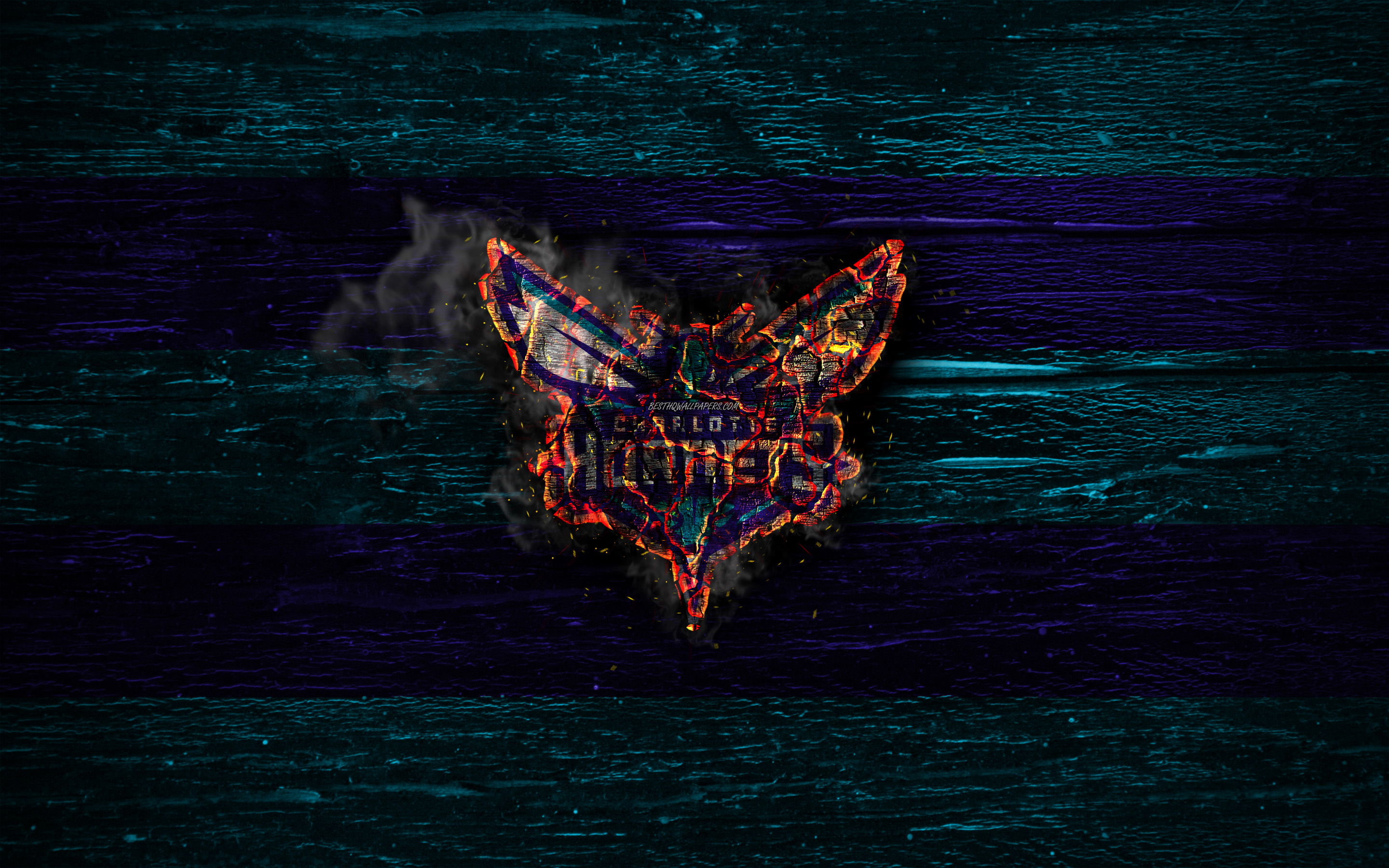 Charlotte Hornets, Fire Logo, Nba, Blue And Violet