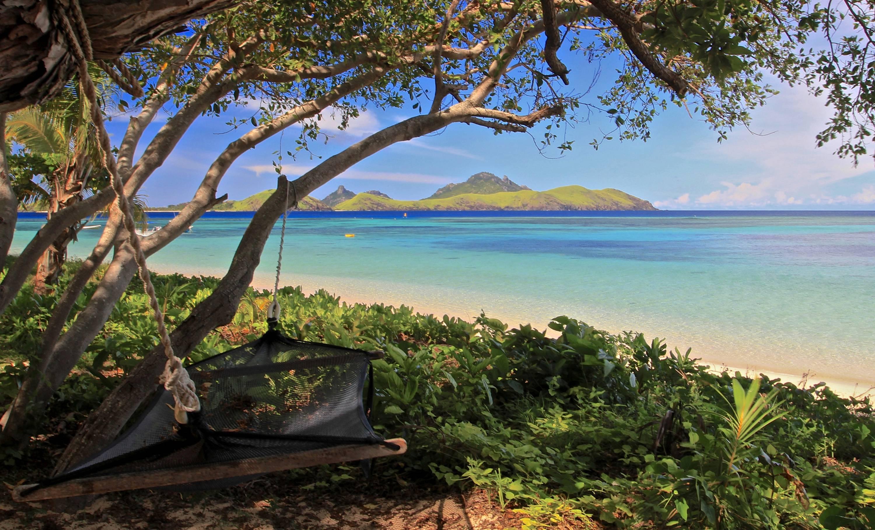 Hammock on Beach Fiji HD desktop wallpaper, Widescreen