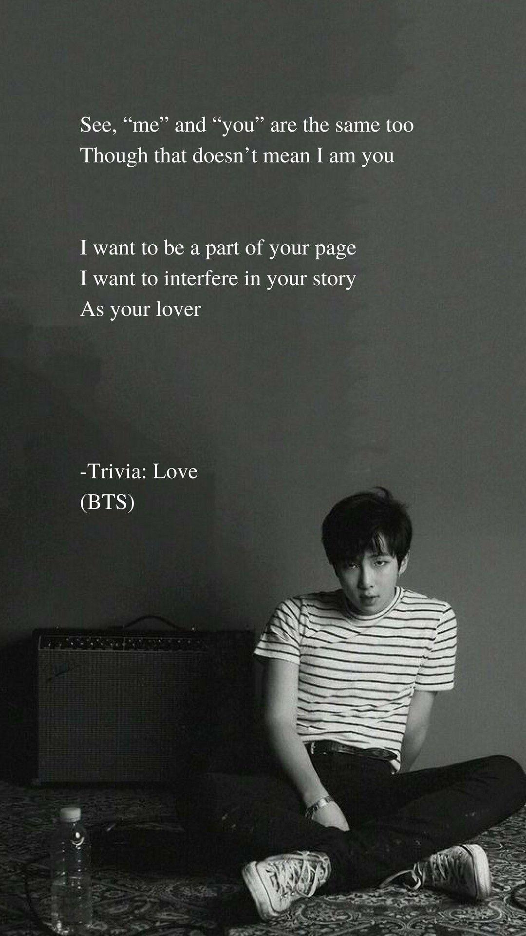 Love By Bts Rm Lyrics Wallpaper Rm Love Quotes, HD