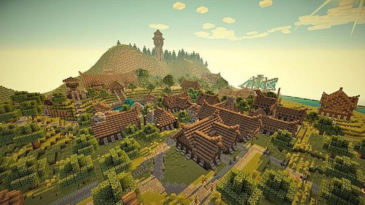 Free download HD Minecraft Village Wallpaper screenshot