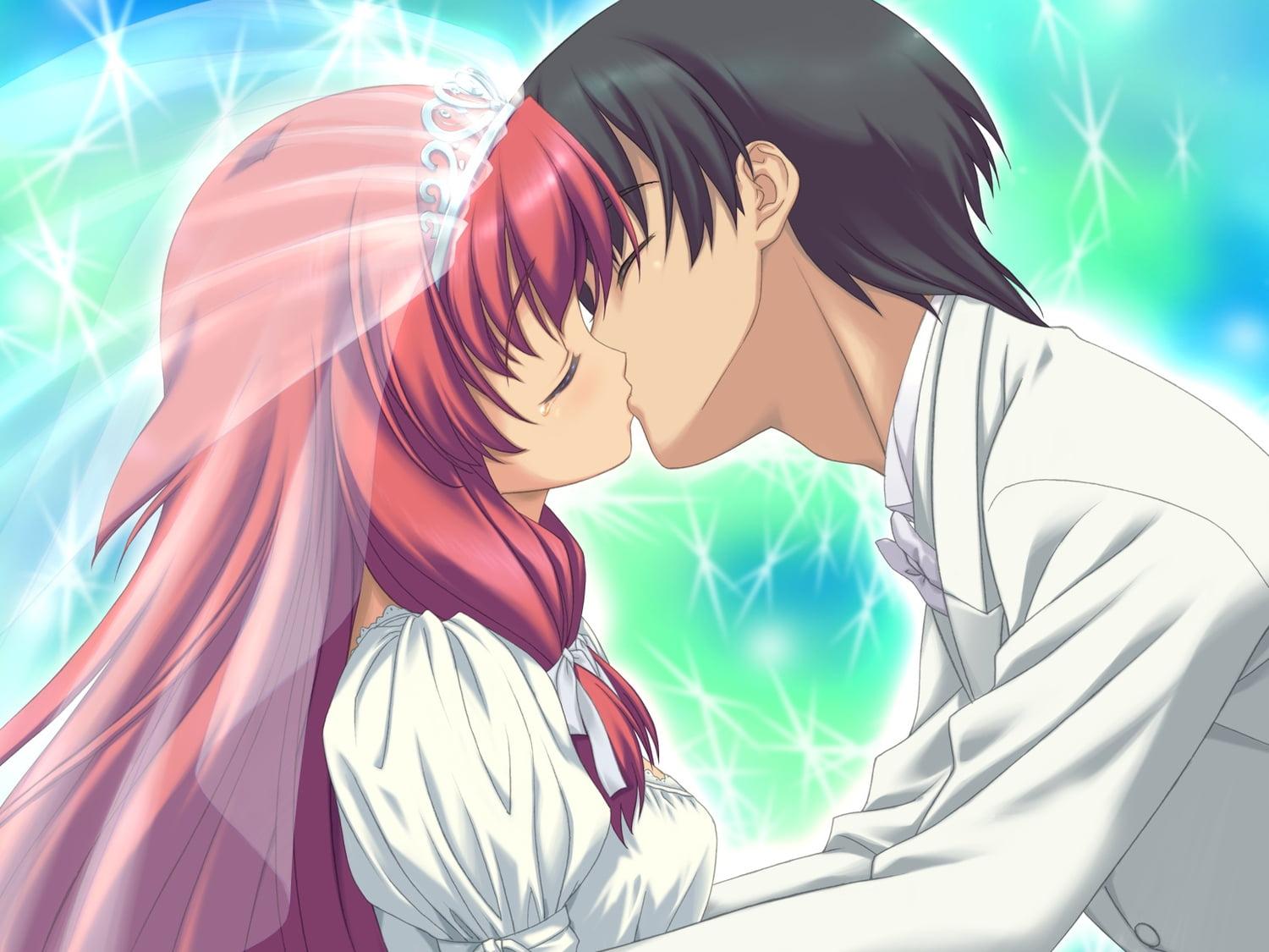 Couple Kiss Romantic Anime Wallpapers - Wallpaper Cave