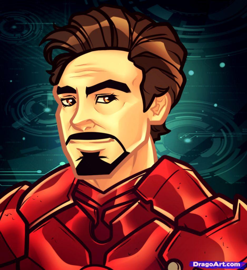 Tony Stark Iron Man Cartoon Wallpaper