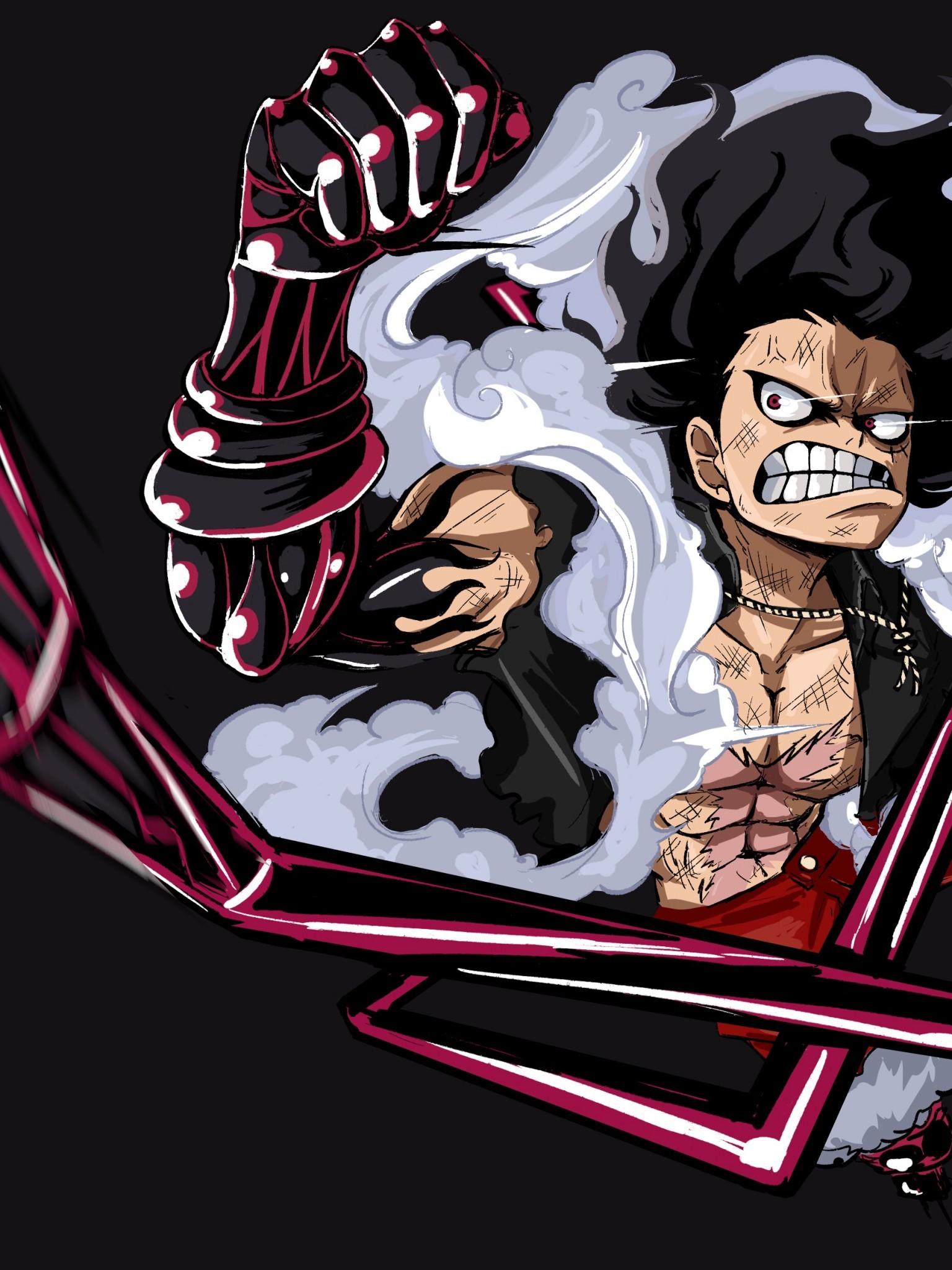 Download 1536x2048 Monkey D. Luffy, One Piece, Fist, Angry