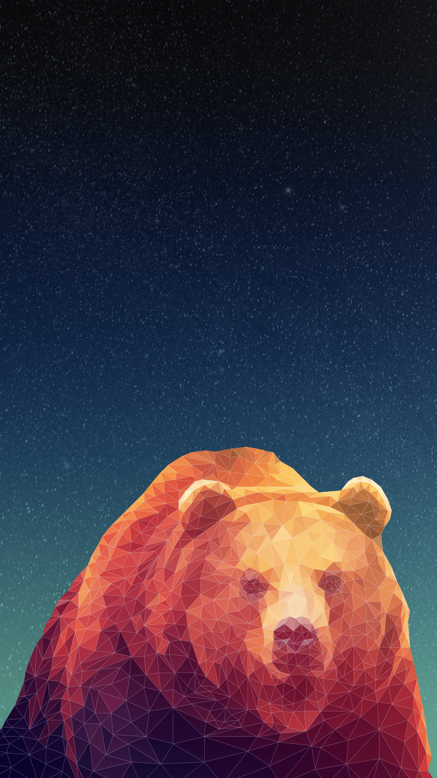 low poly bear phone wallpaper 1440x2560