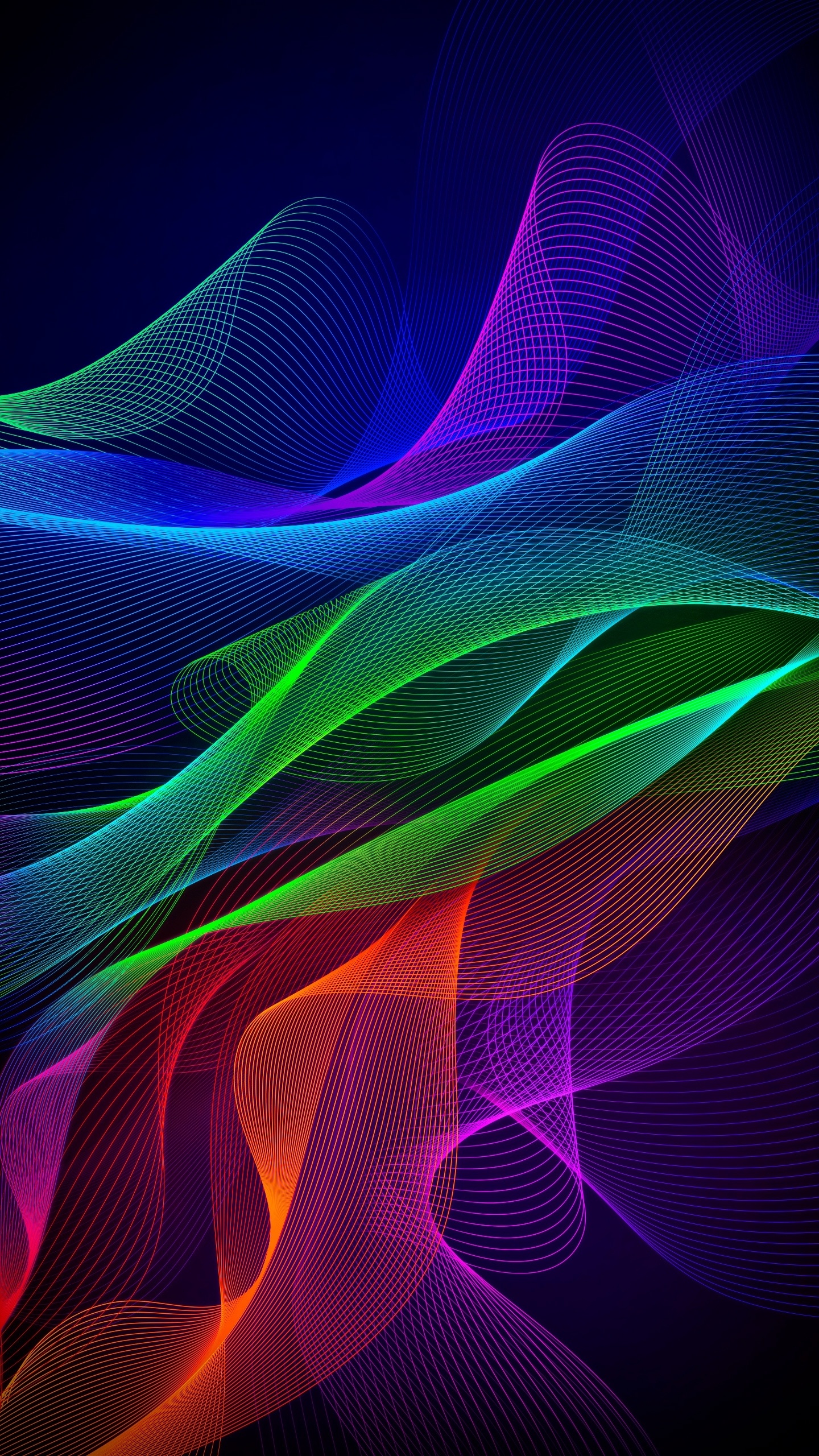 Download 1440x2560 wallpaper colorful lines, abstract, razer
