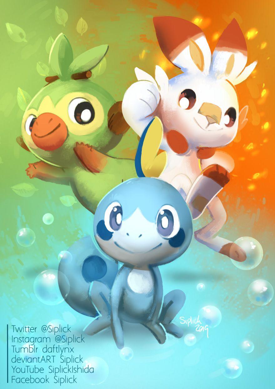 New starters from the Galar Region. Pokémon Sword & Pokémon