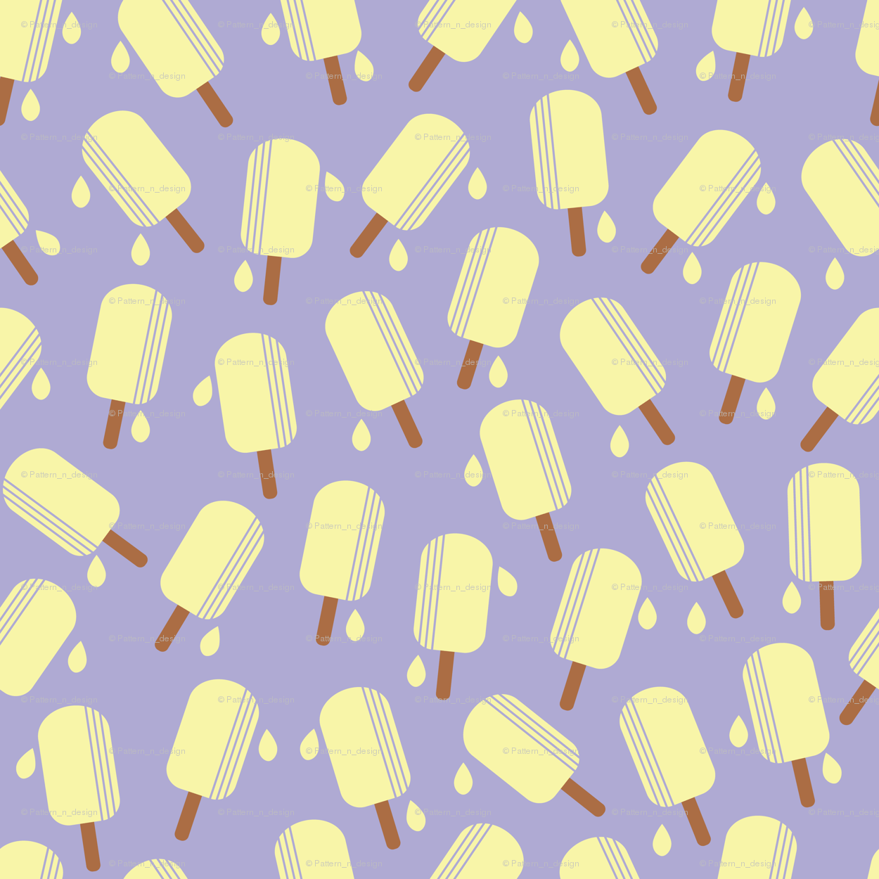 Simple and beautiful melted ice cream seamless pattern