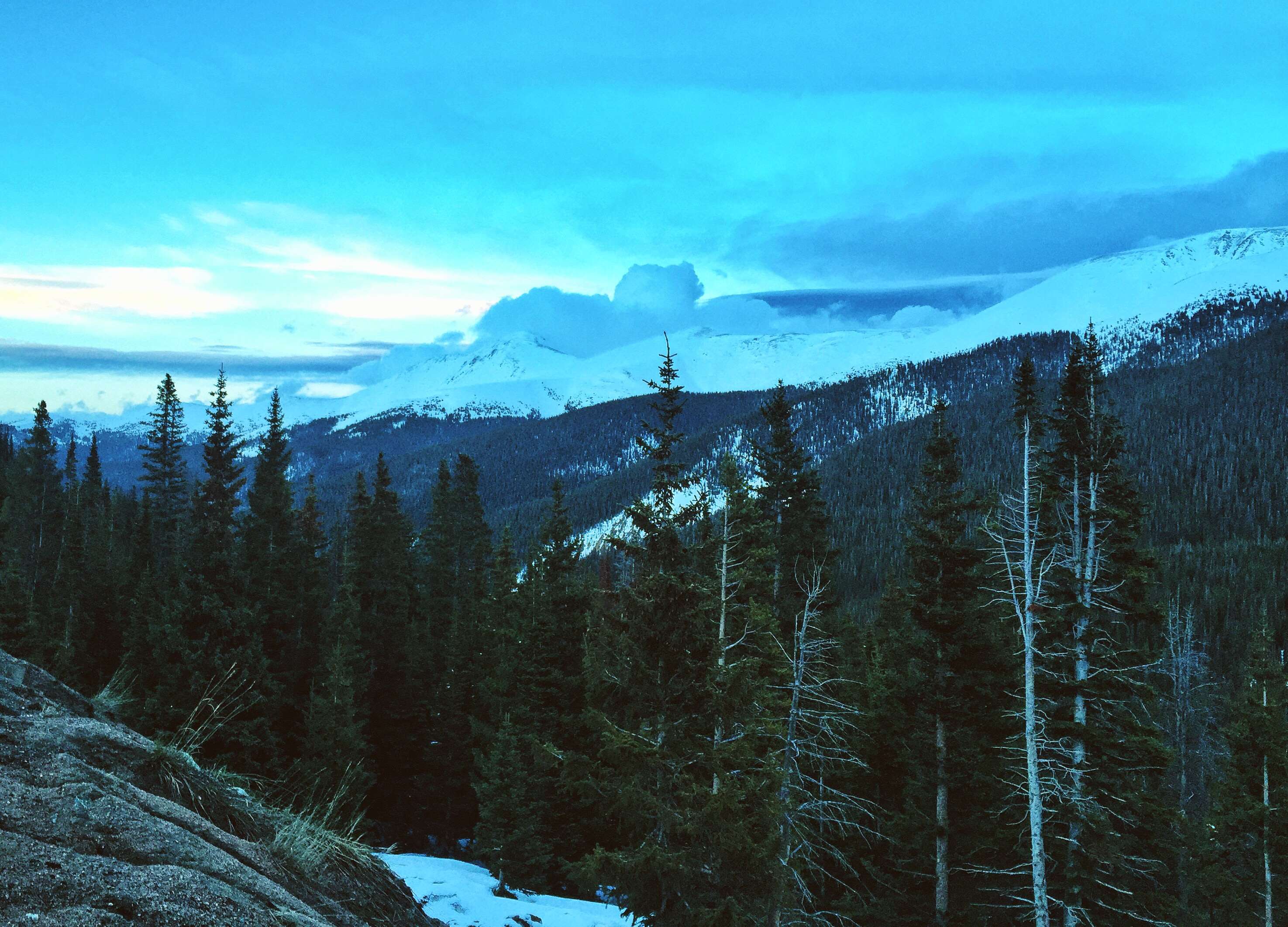 colorado, dusk, mountains, winter park wallpaper