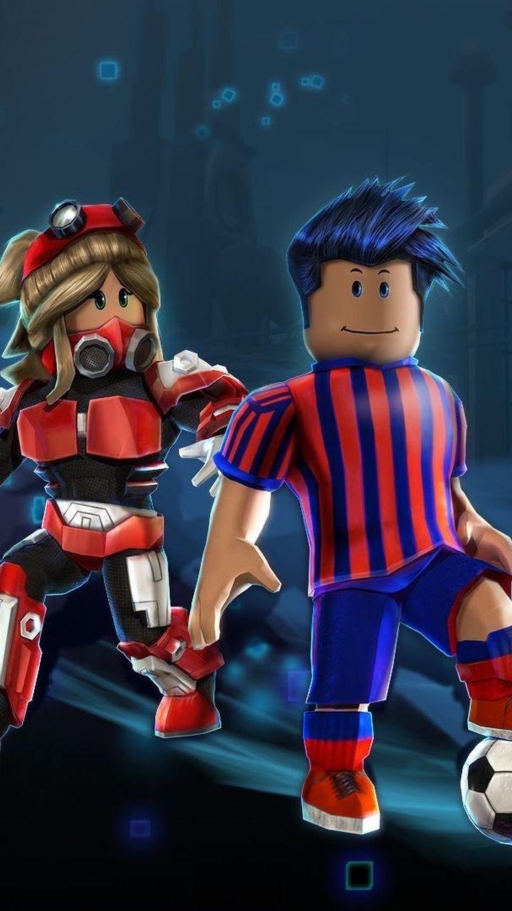 A Roblox super hero girl with a footballer wallpaper. Hero