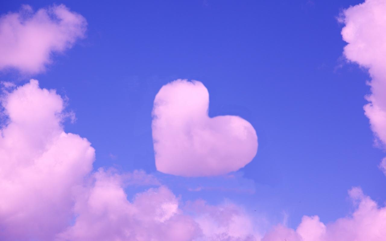 Free download Pink Cotton Candy Heart Cloud Sky 1280x800