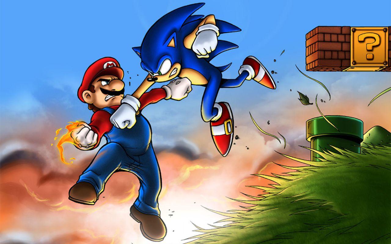 Sonic and Mario Wallpaper