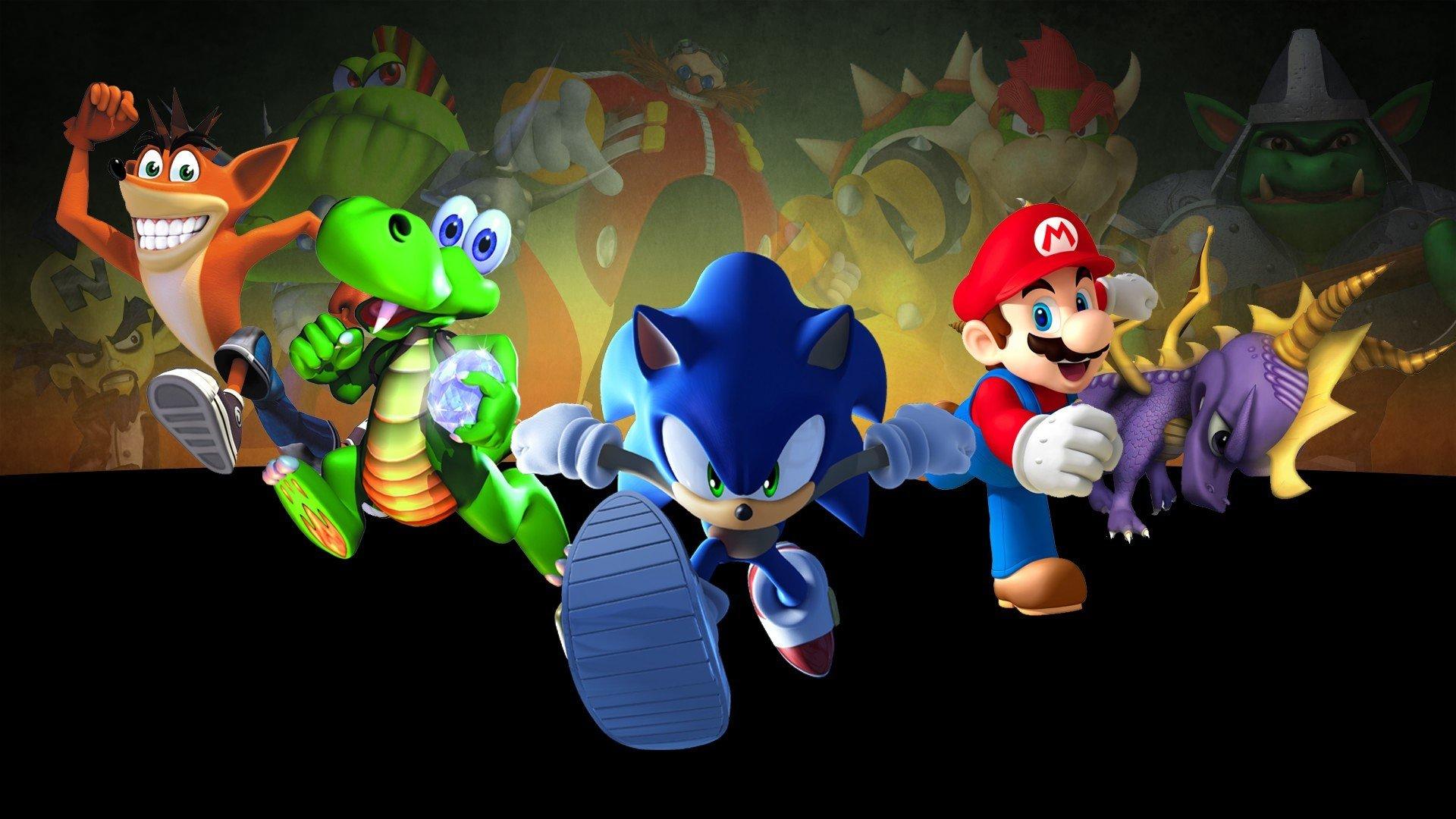 Super Mario, Sonic the Hedgehog, Crash Bandicoot, Spyro HD