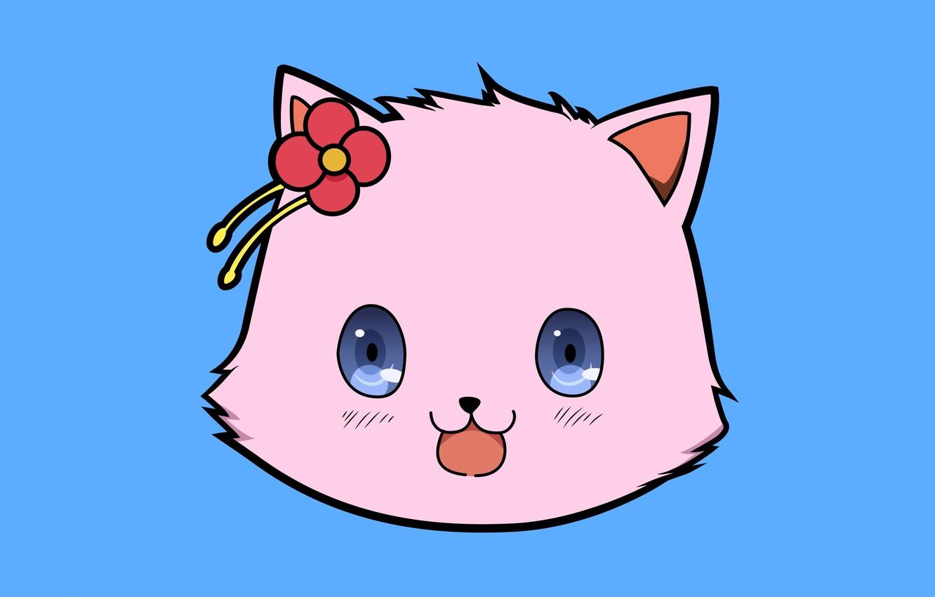 Cute anime girl with cat mask and pink hair Vector Image