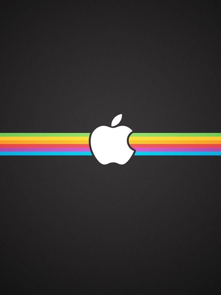 Rainbow Apple Logo iPhone Wallpaper Free Rainbow