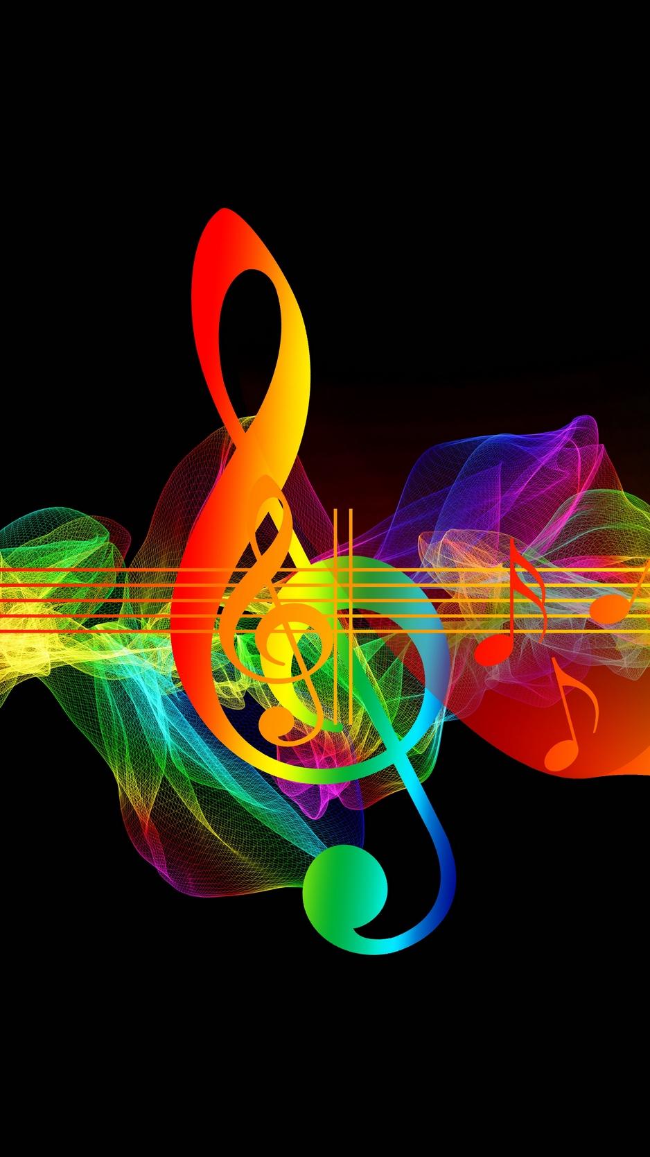Download wallpaper 938x1668 treble clef, musical notes