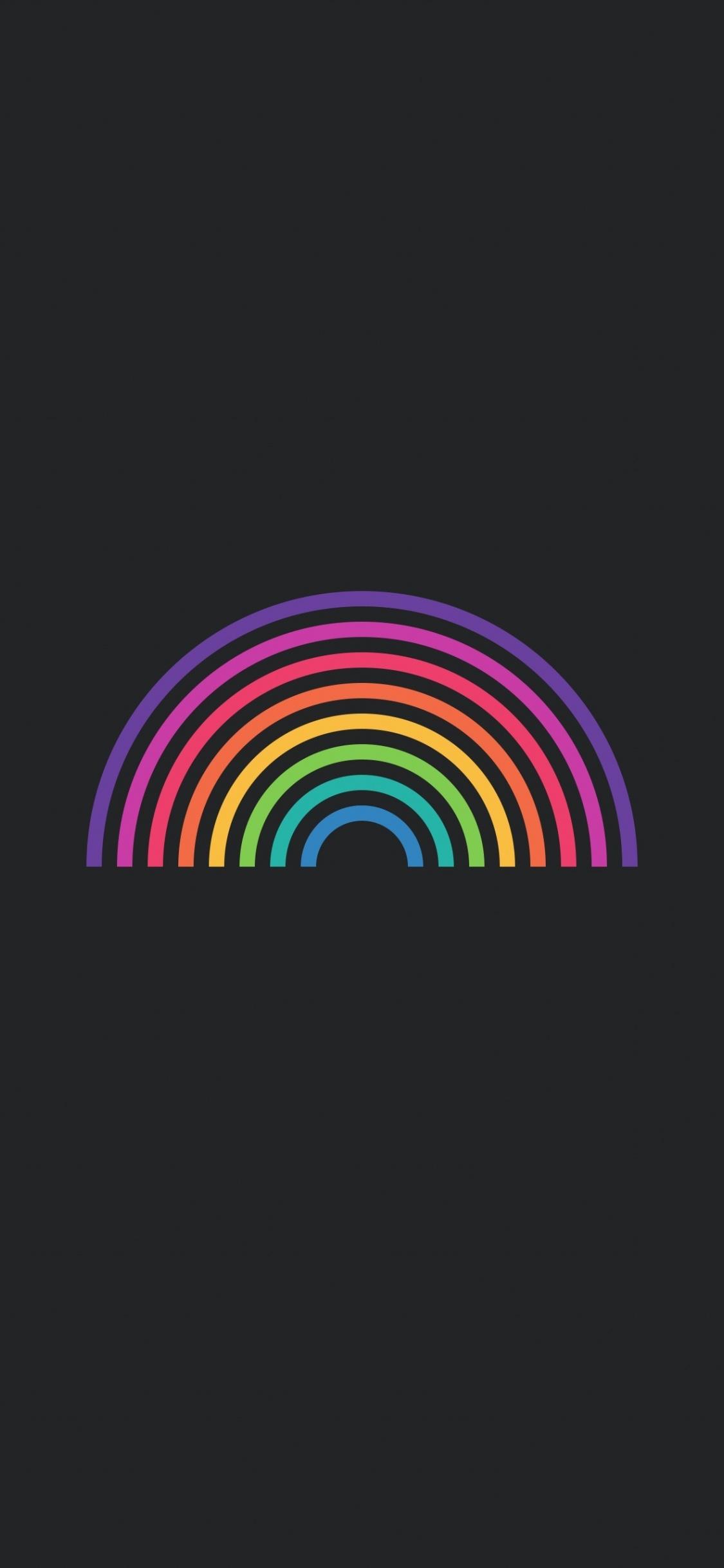 Download 1125x2436 wallpaper minimal, colorful, rainbow