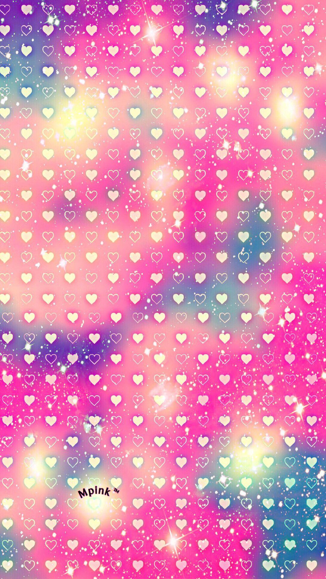Shimmer Hearts Pattern IPhone Android Wallpaper #pattern