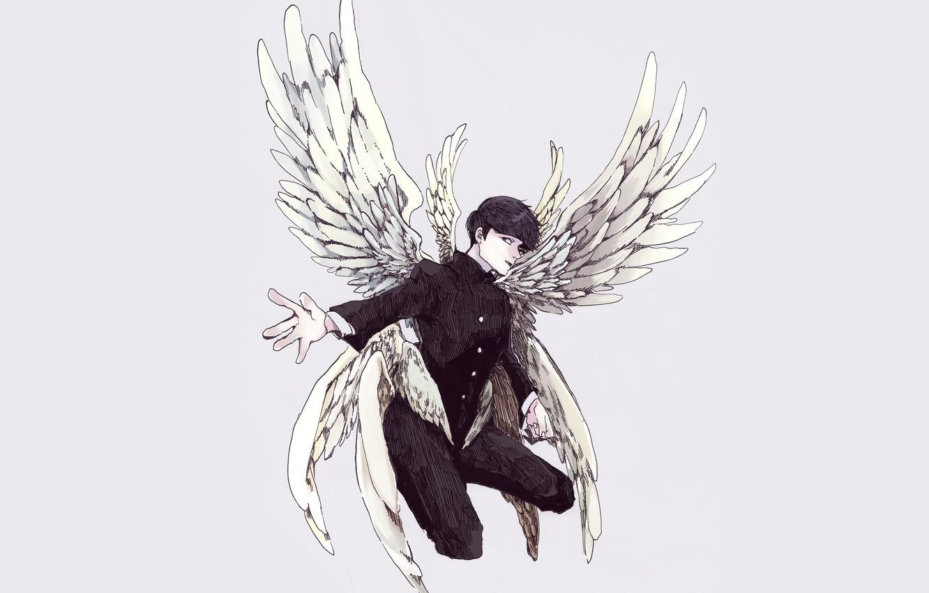 Wallpaper angel, anime, art, guy, Mob Psycho Kageyama Shigeo