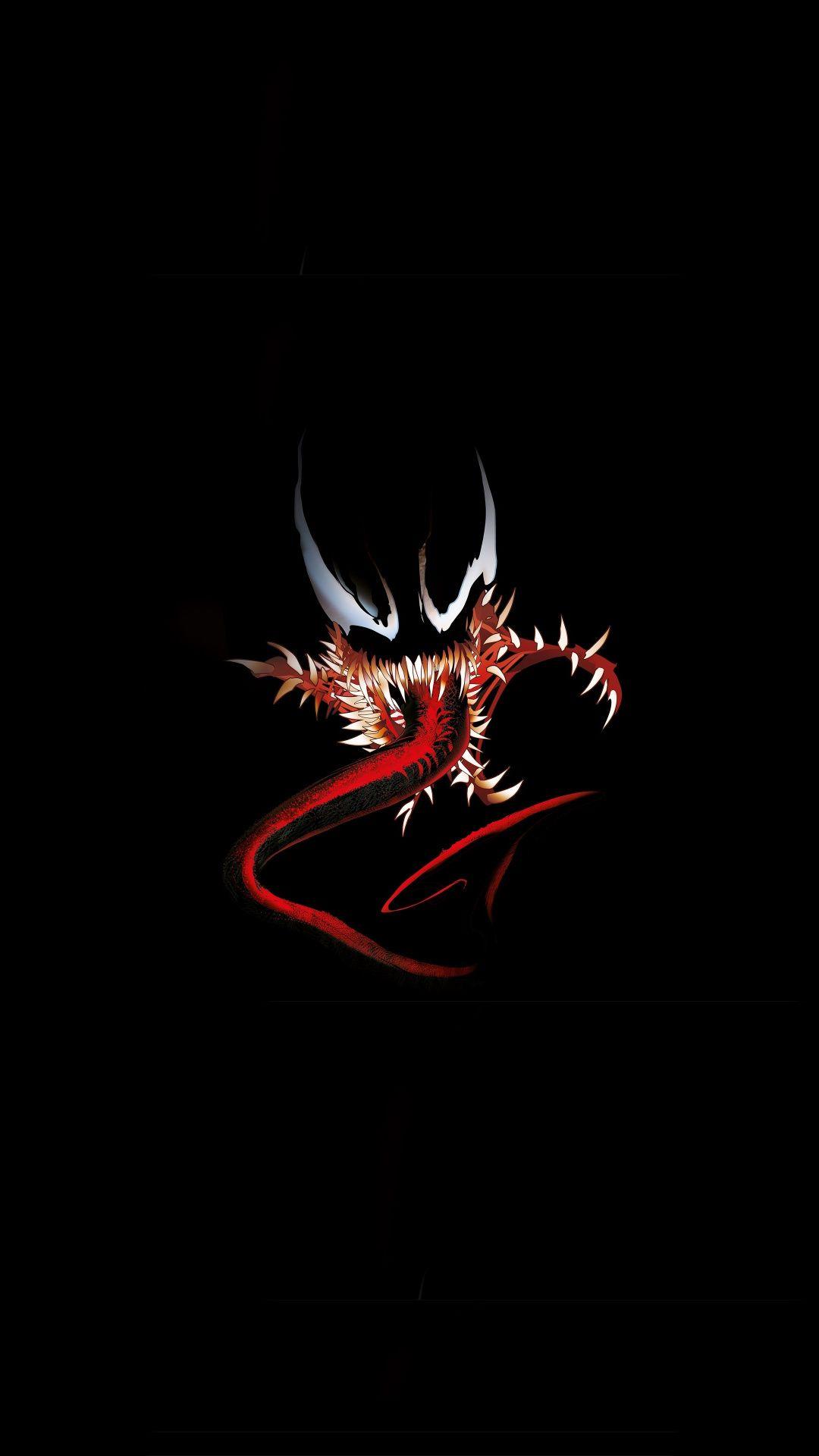 Minimal, red tongue, villain, dark, venom, art, 1080x1920