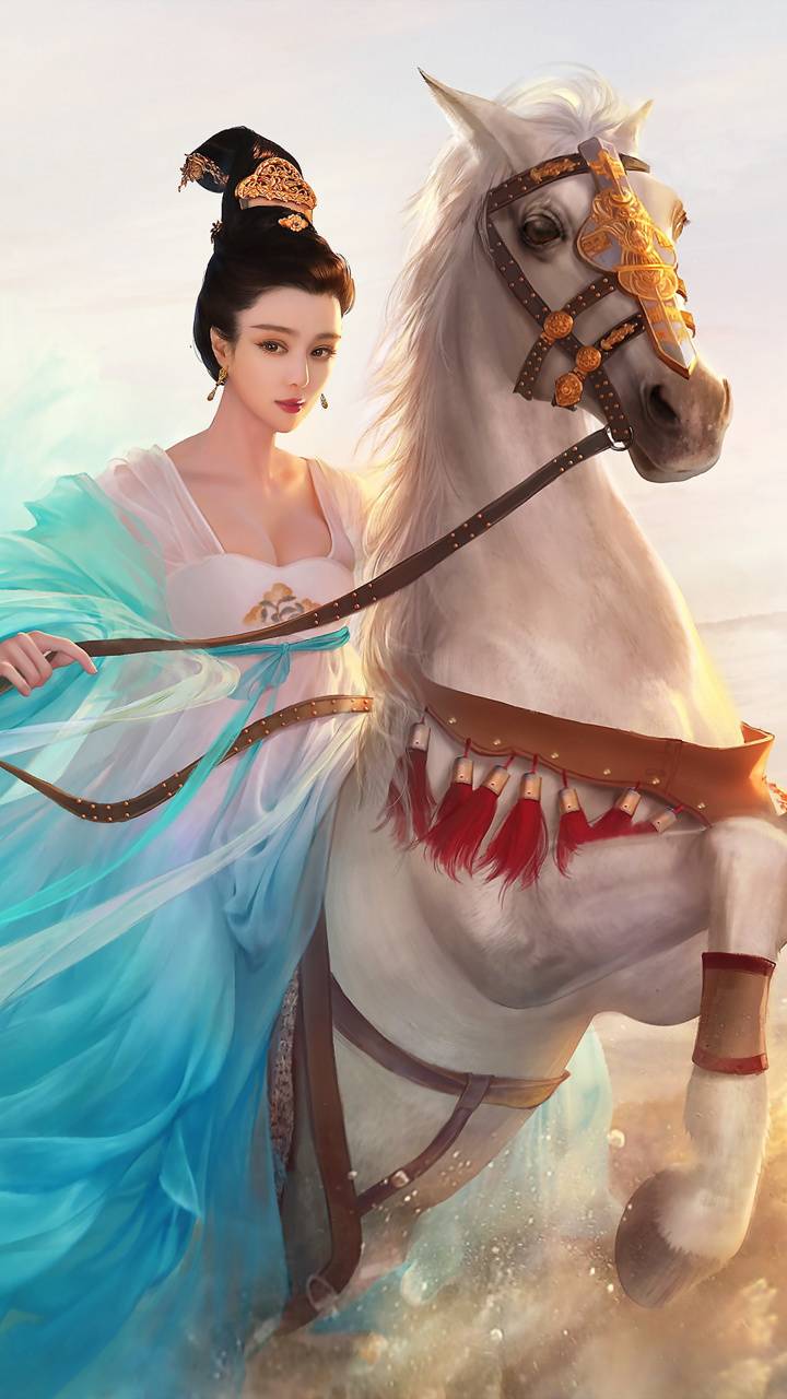 Princess and Horse Wallpaper