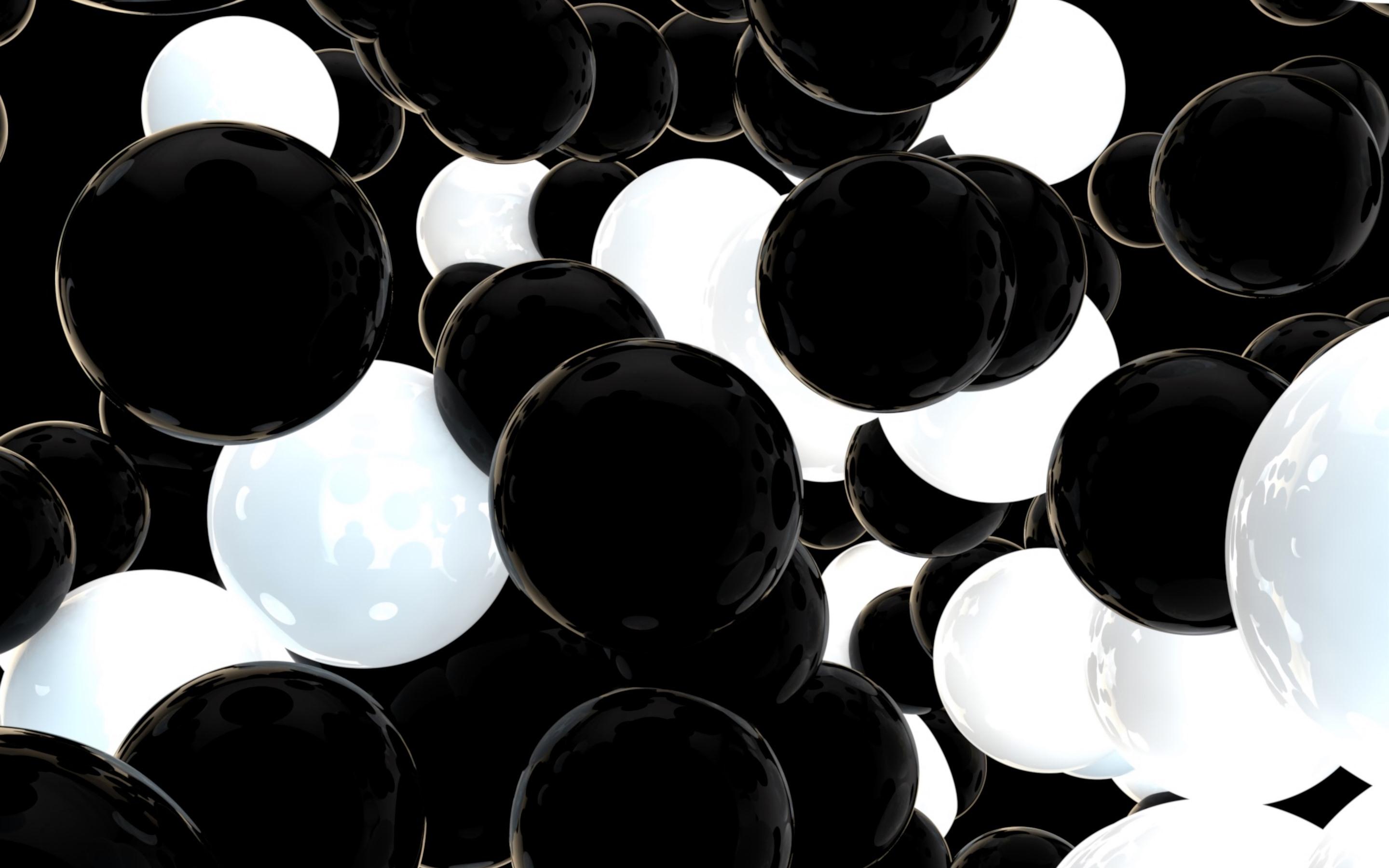 Wallpaper 3D black and white balls 2880x1800 HD Picture, Image