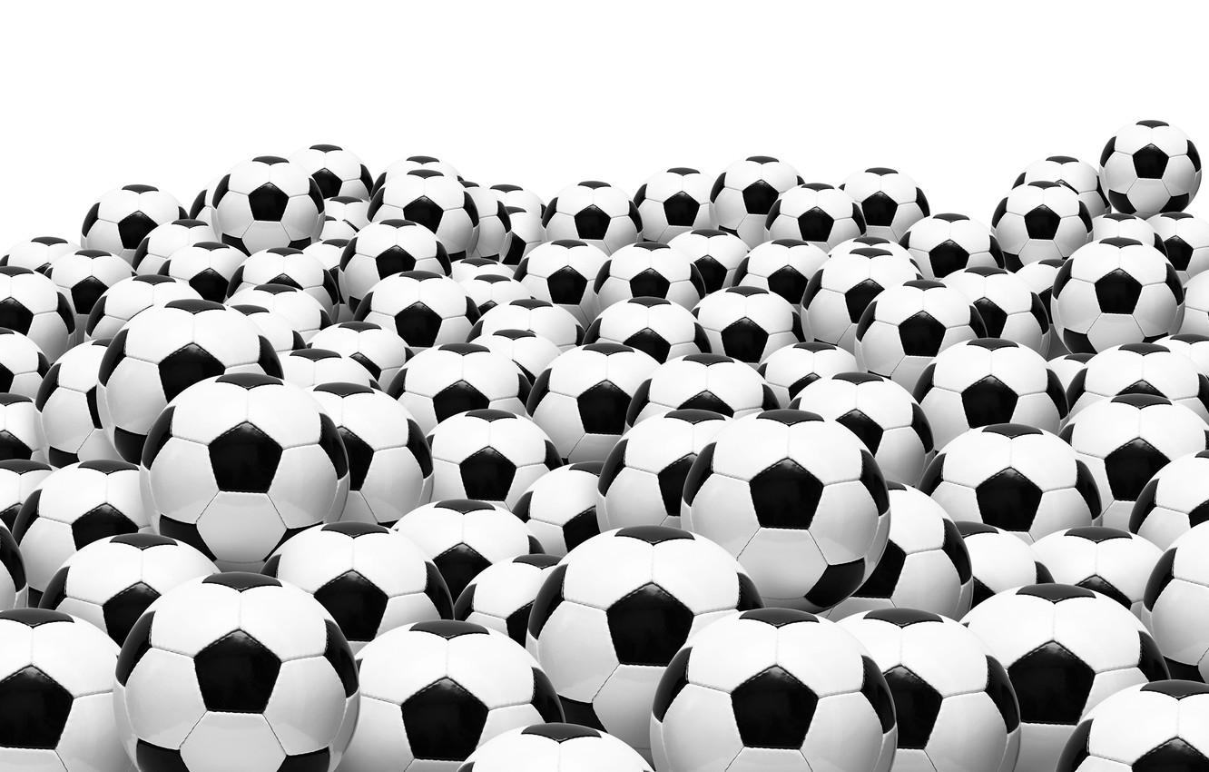 Wallpaper football, balls, white background image