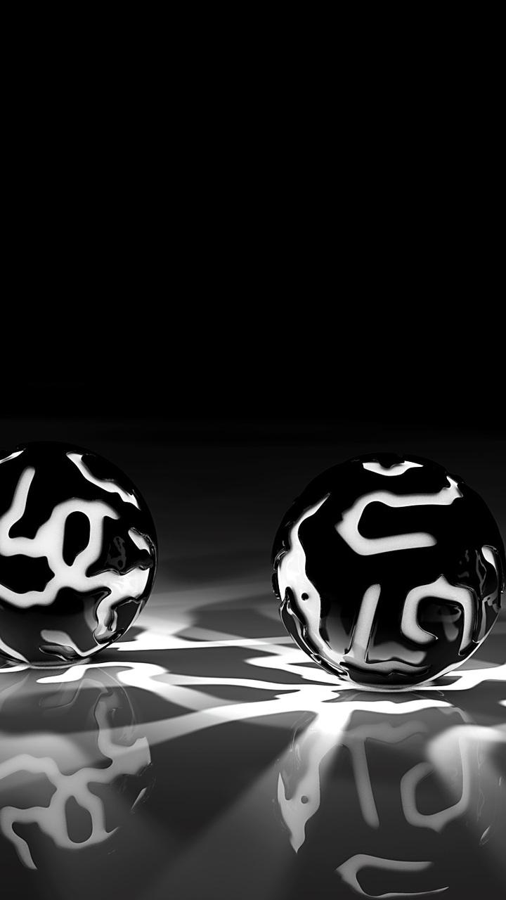 grey, light, patterns, black and white, balls