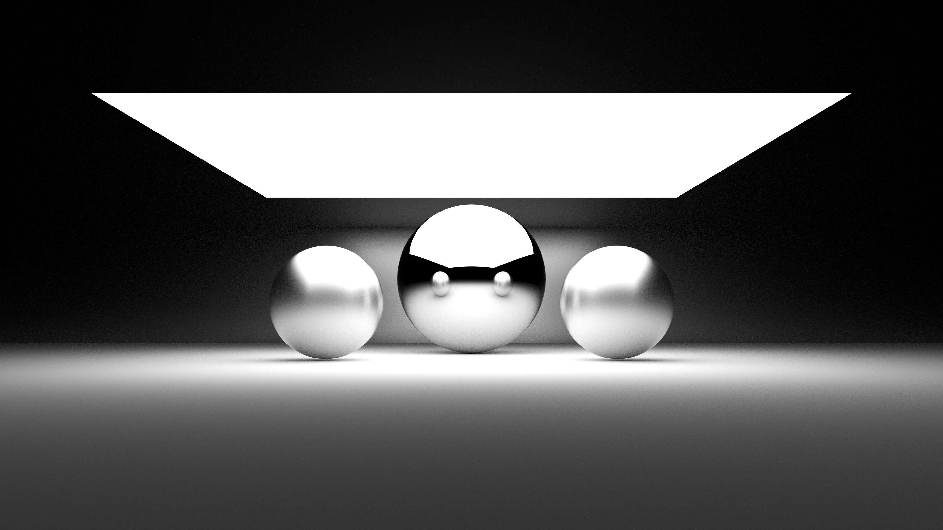 3840x2160 3D, abstract, art, balls, black and white
