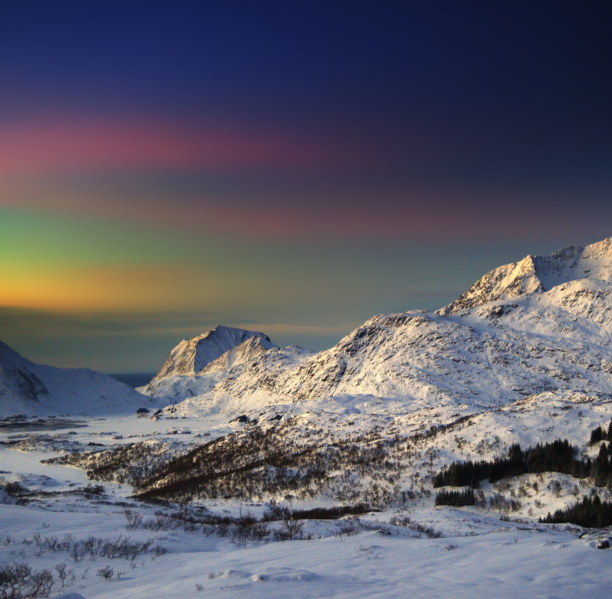 Winter Morning In The Mountains iPad Air Wallpaper Free