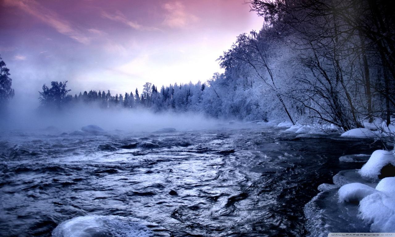 Mountains In Winter Wallpaper