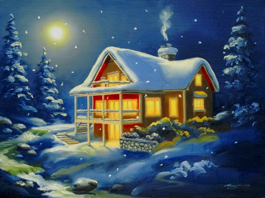 Winter Moonlight Wallpaper