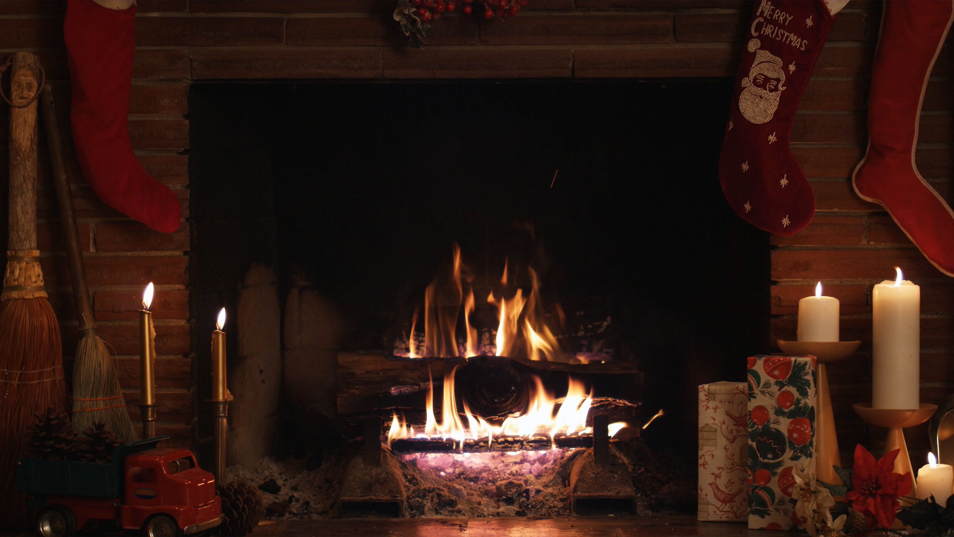 Dark Christmas Fireplace Dollhouse Fireplace Yule