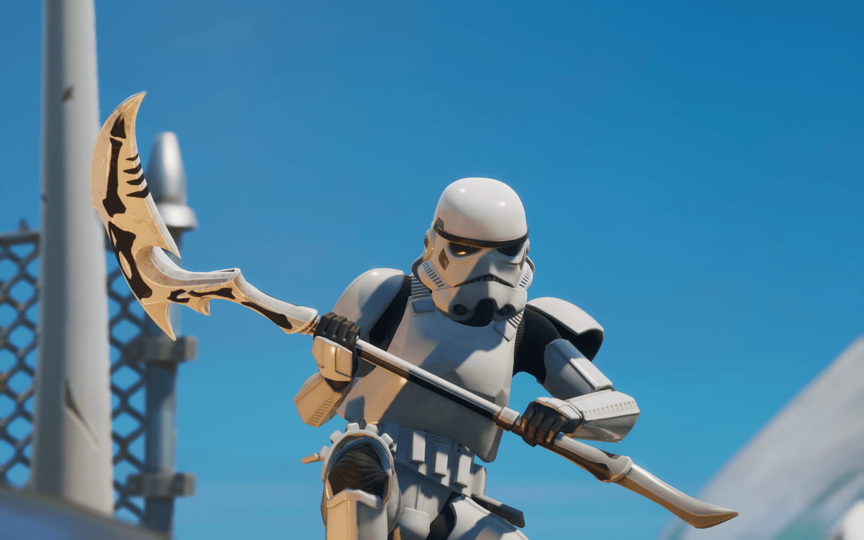 Had a hard time choosing a pickaxe for the Imperial. Stormtrooper Fortnite Wallpaper