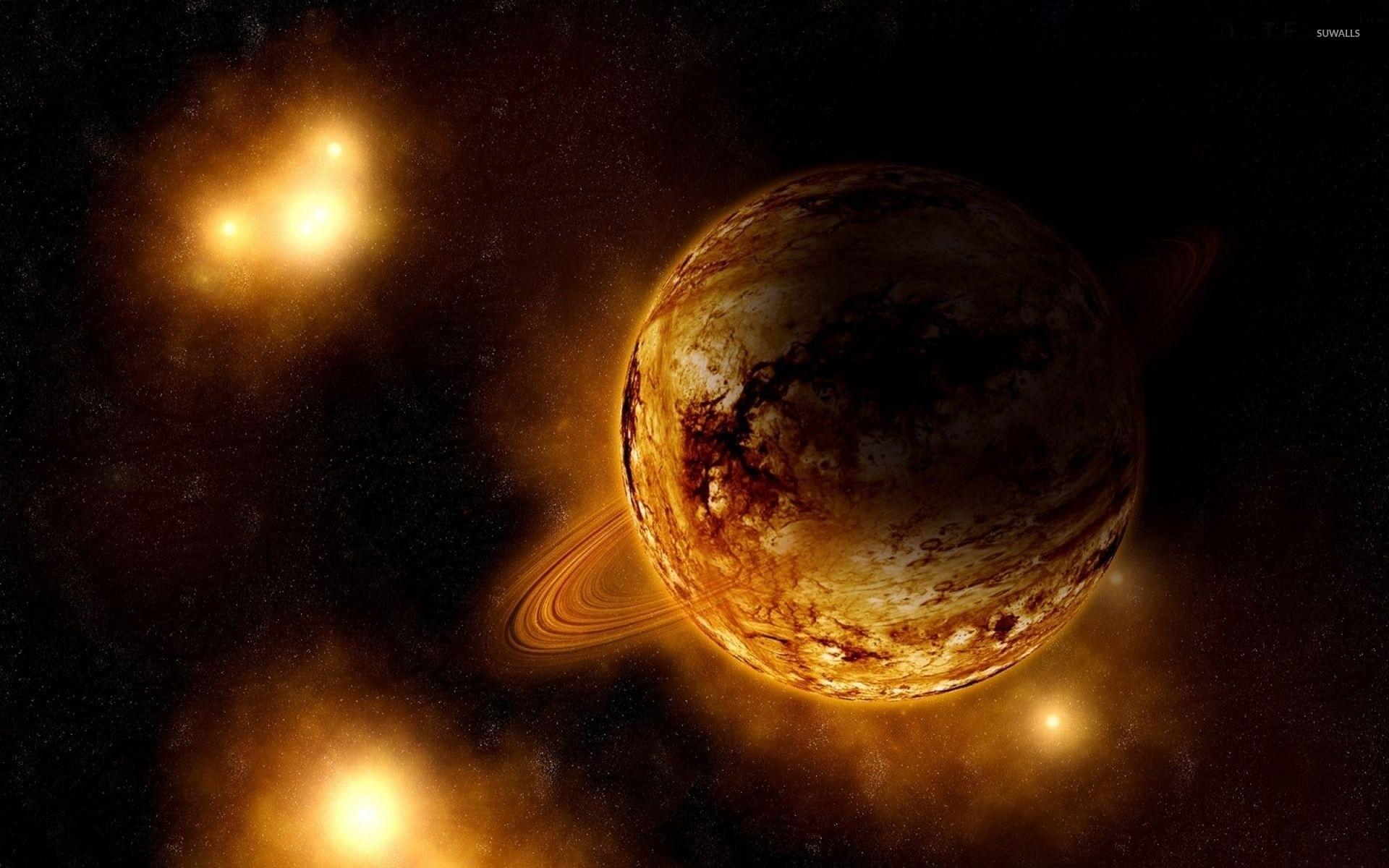 Golden planets wallpaper wallpaper