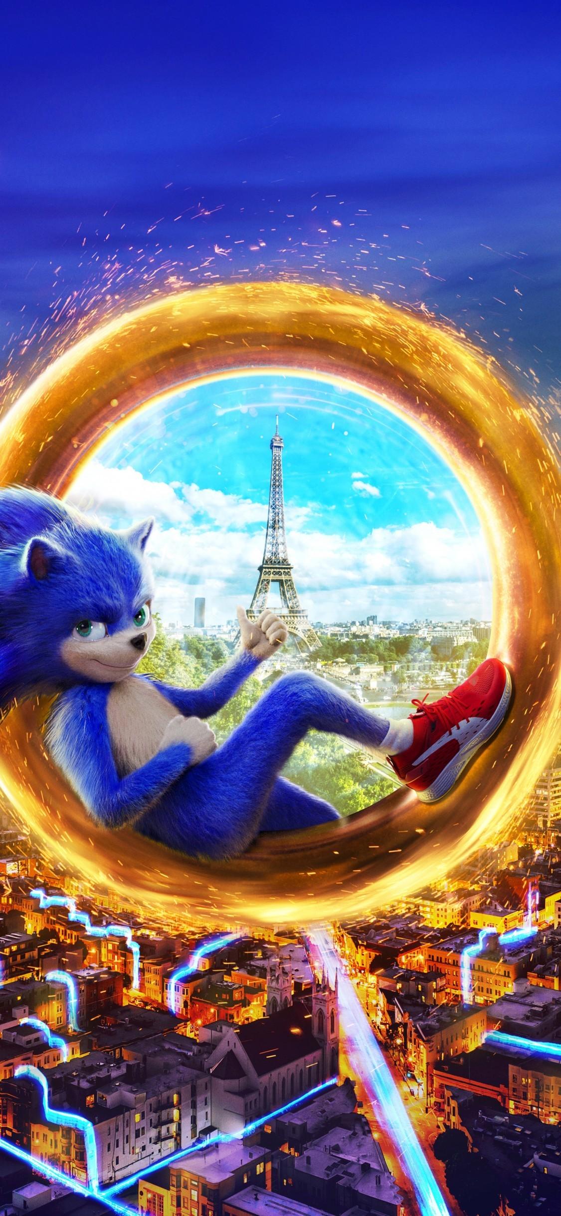 Download 1125x2436 Sonic The Hedgehog, Eiffel Tower