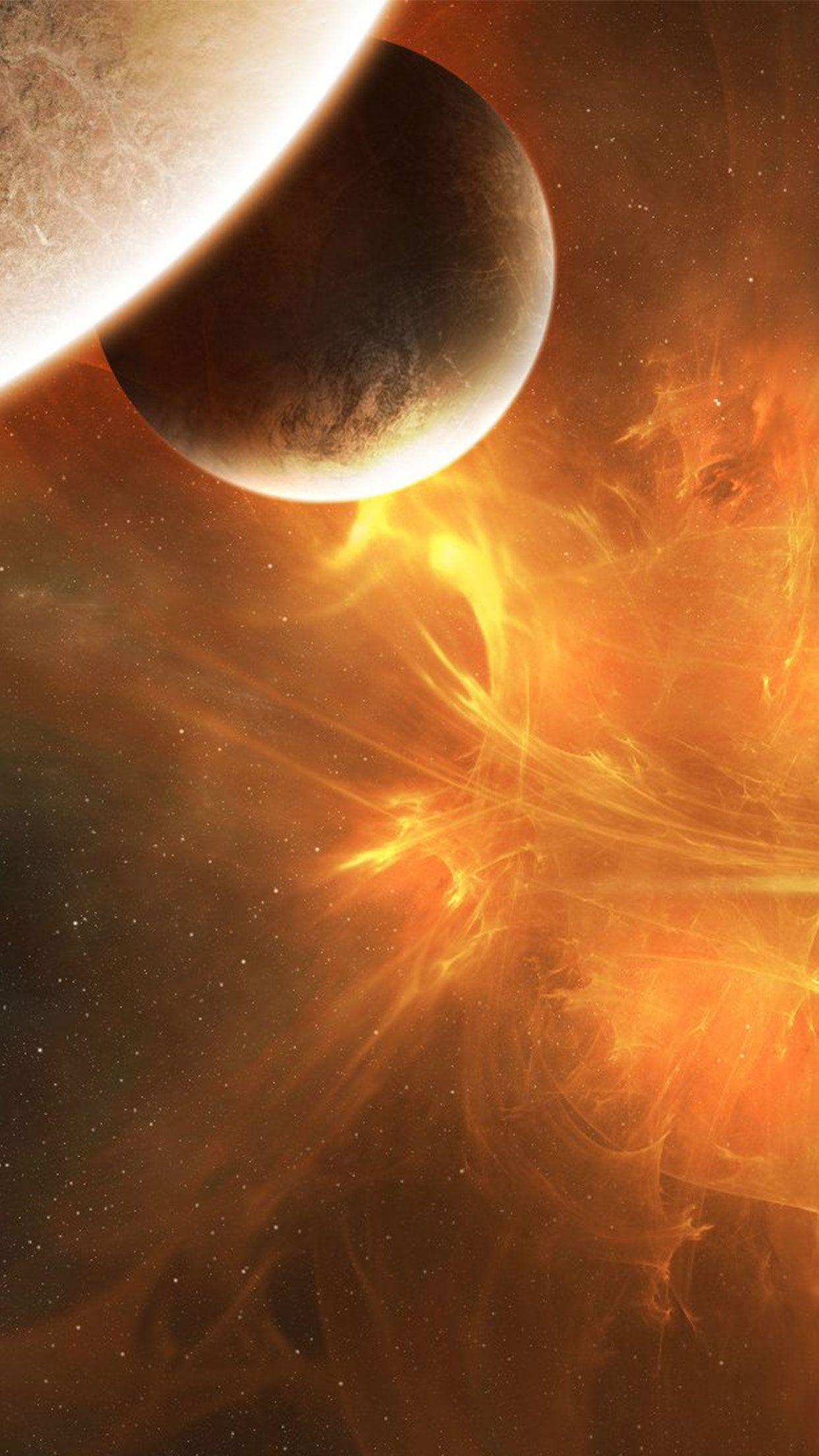 orange universe & Space Background Wallpaper