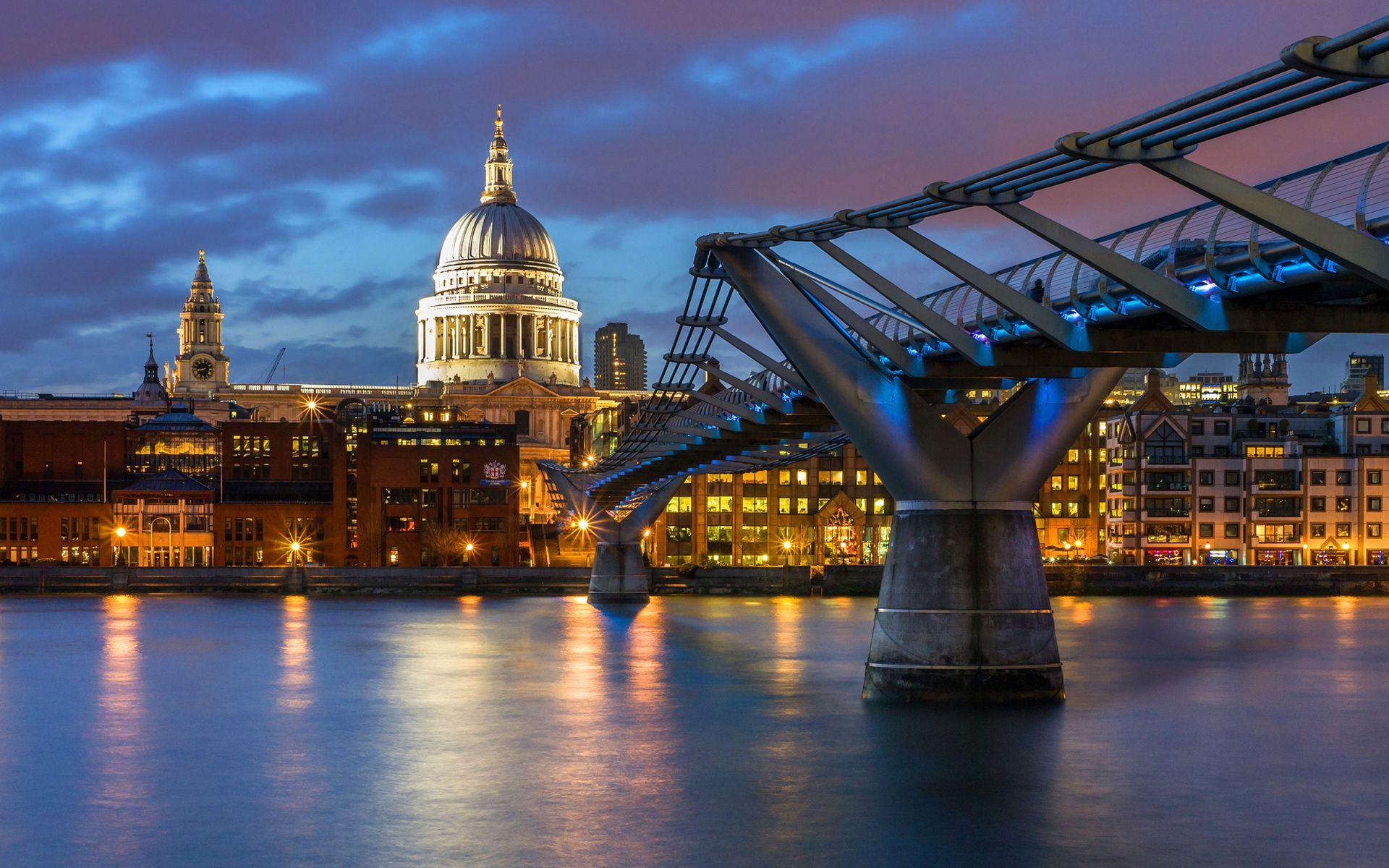 London Millennium Bridge Lights. Beautiful Places. London