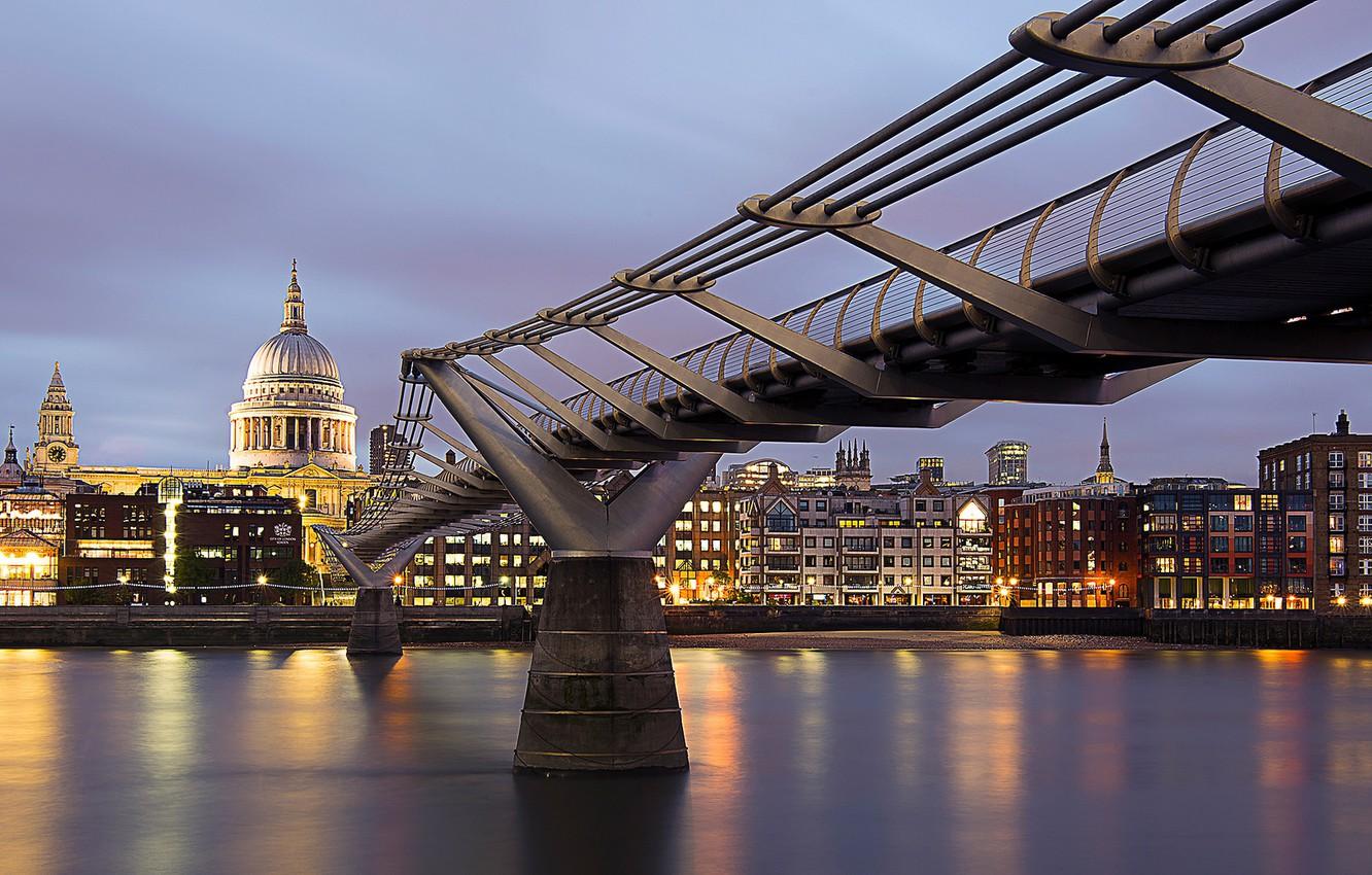 Wallpaper bridge, London, Thames, Millennium Bridge image