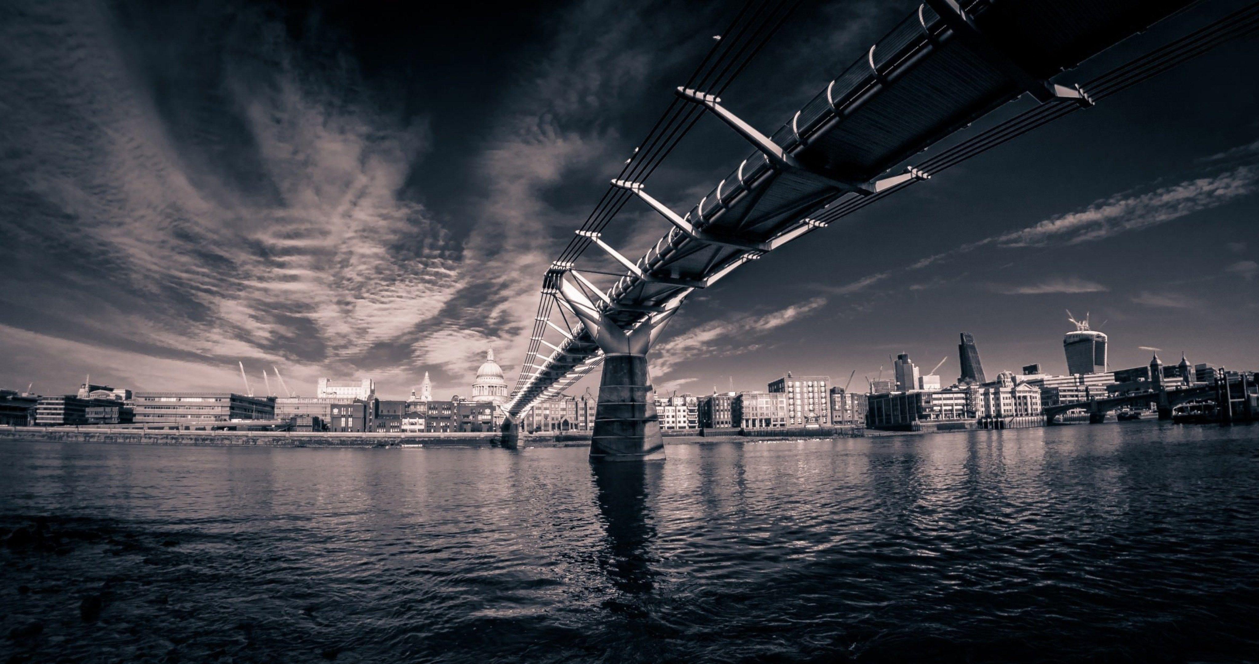 millenium bridge thames london 4k ultra HD wallpaper