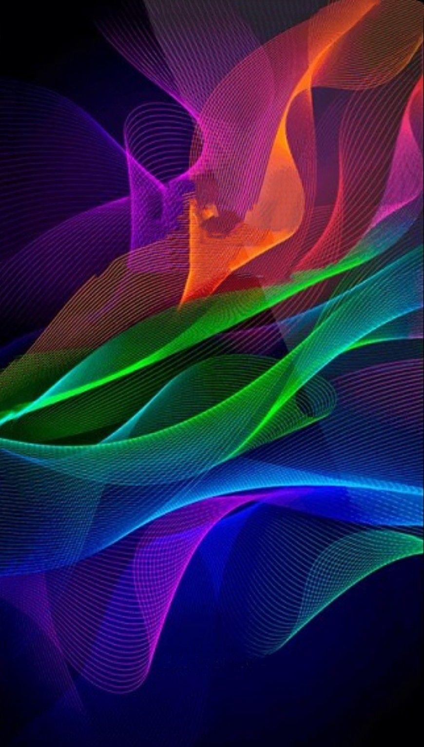 Waves, colorful, Razer phone, stock, 720x1280 wallpaper