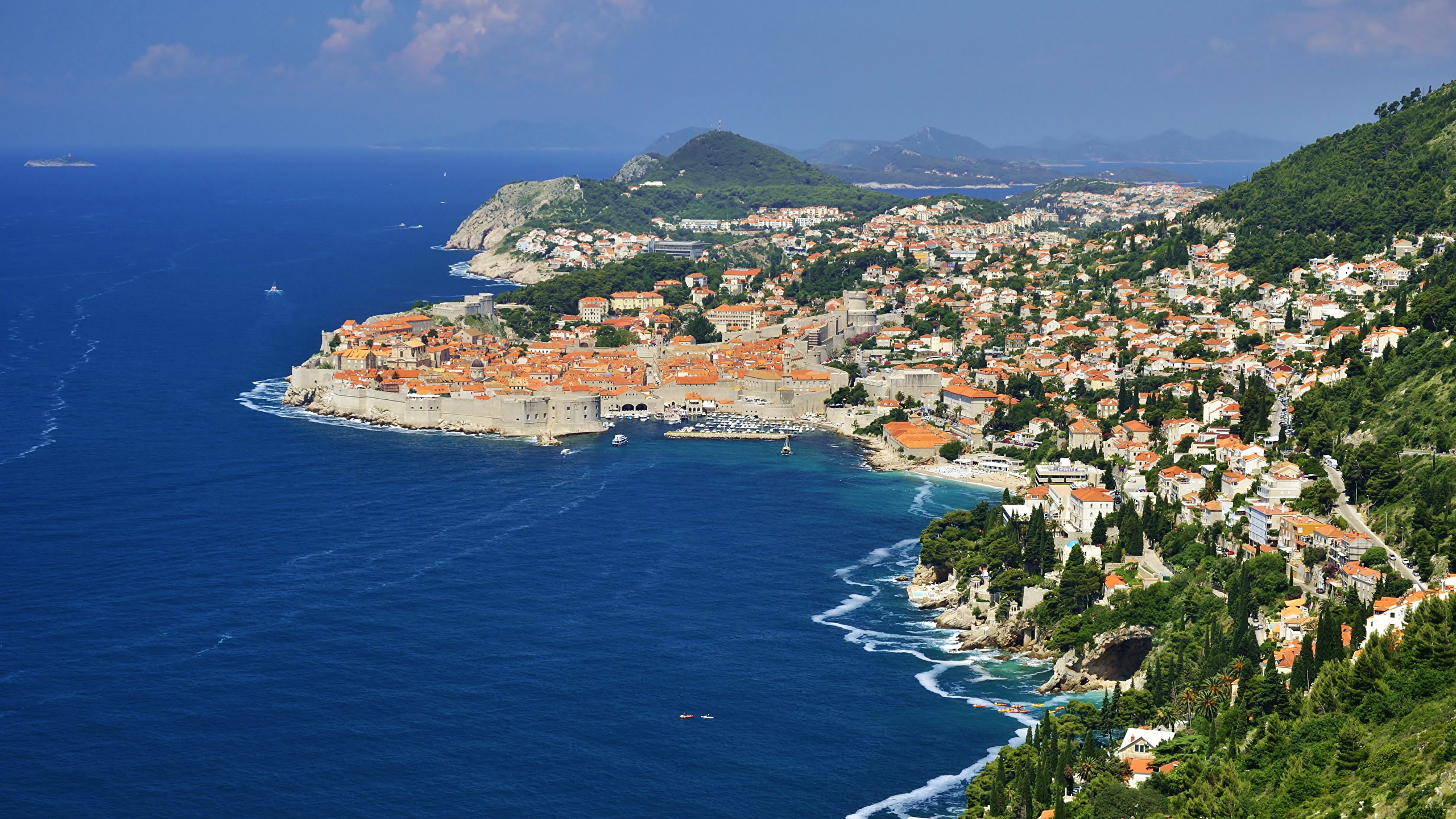 Desktop Wallpaper Cities Croatia Sea Coast Dubrovnik From