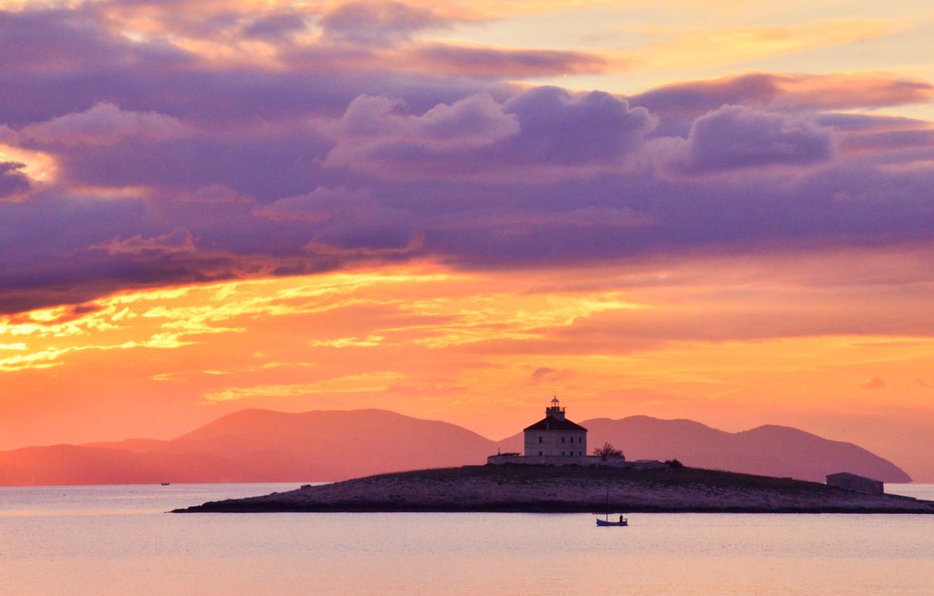 Wallpaper twilight, sea, ocean, coast, sunset, mountains