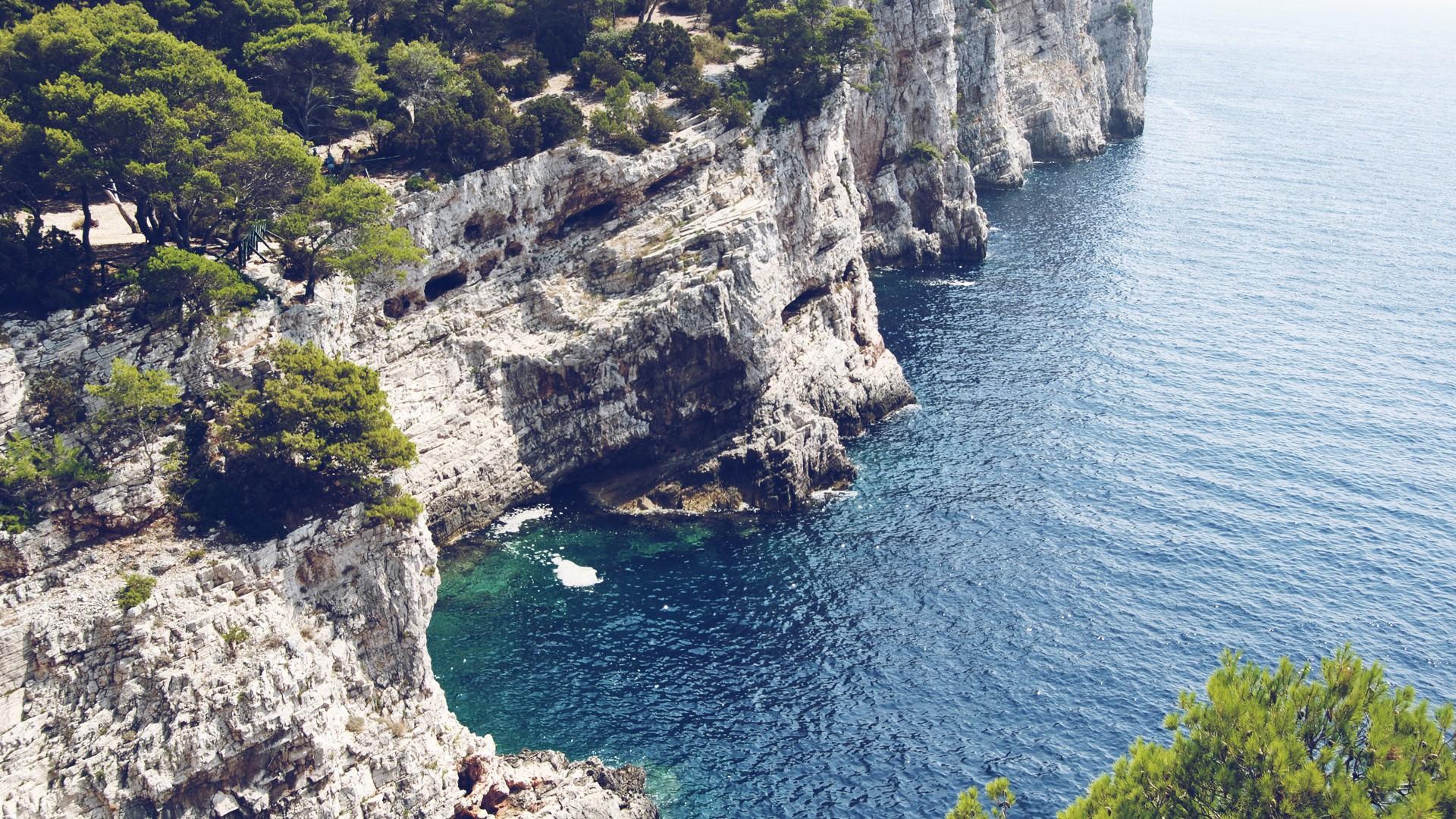 Cliffs Croatia sea wallpaperx1080
