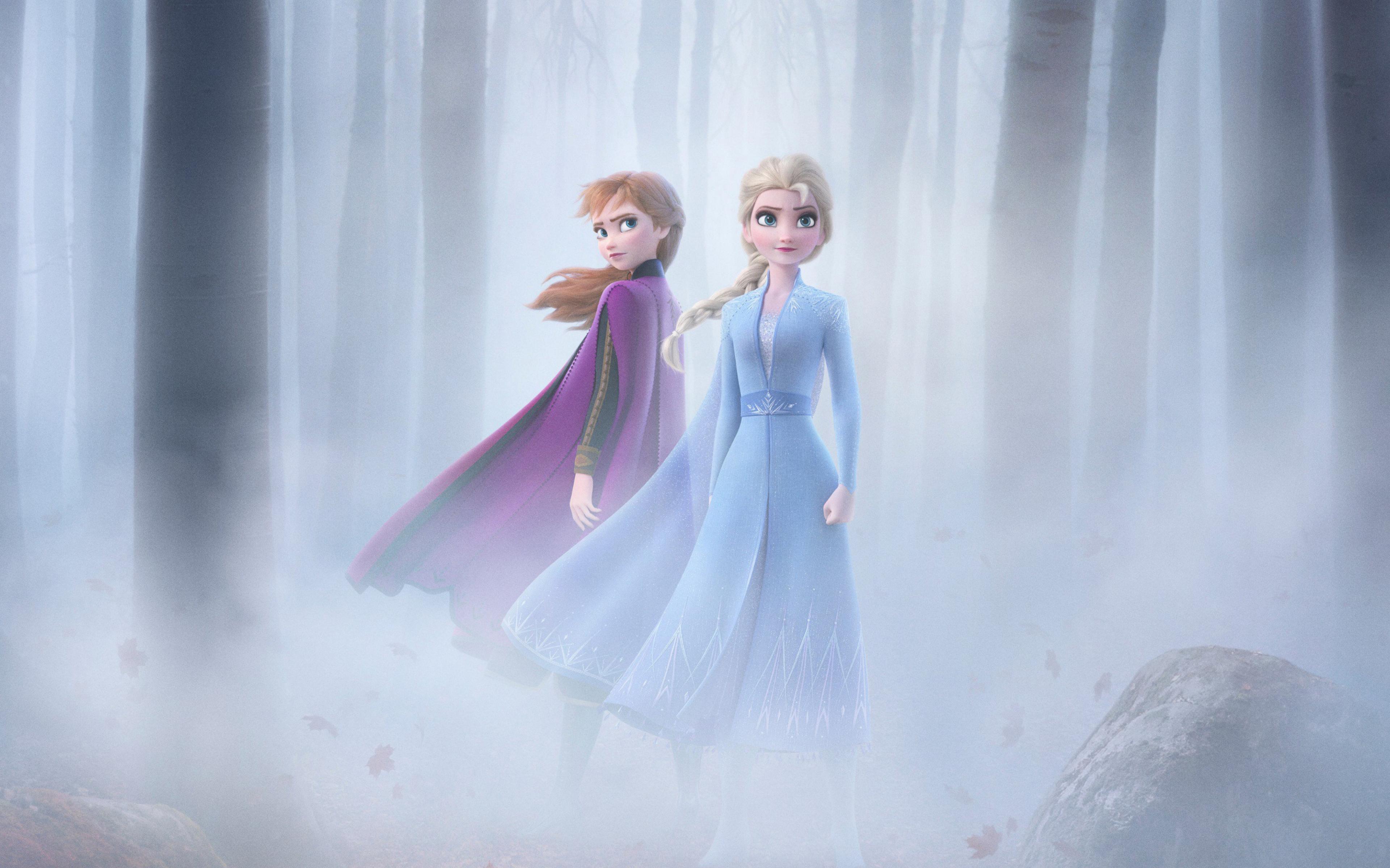 Anna and Elsa from Frozen 2 Wallpaper 4k Ultra HD