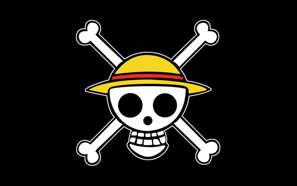 Strawhat Luffy Pirate logo, anime, One Piece, skull