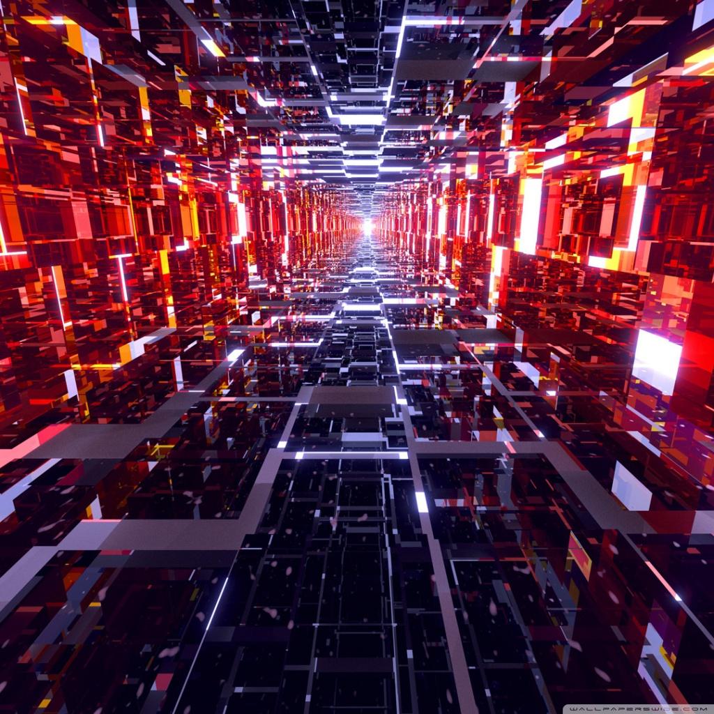 Black and Red Mirrored Tunnel ❤ 4K HD Desktop Wallpaper